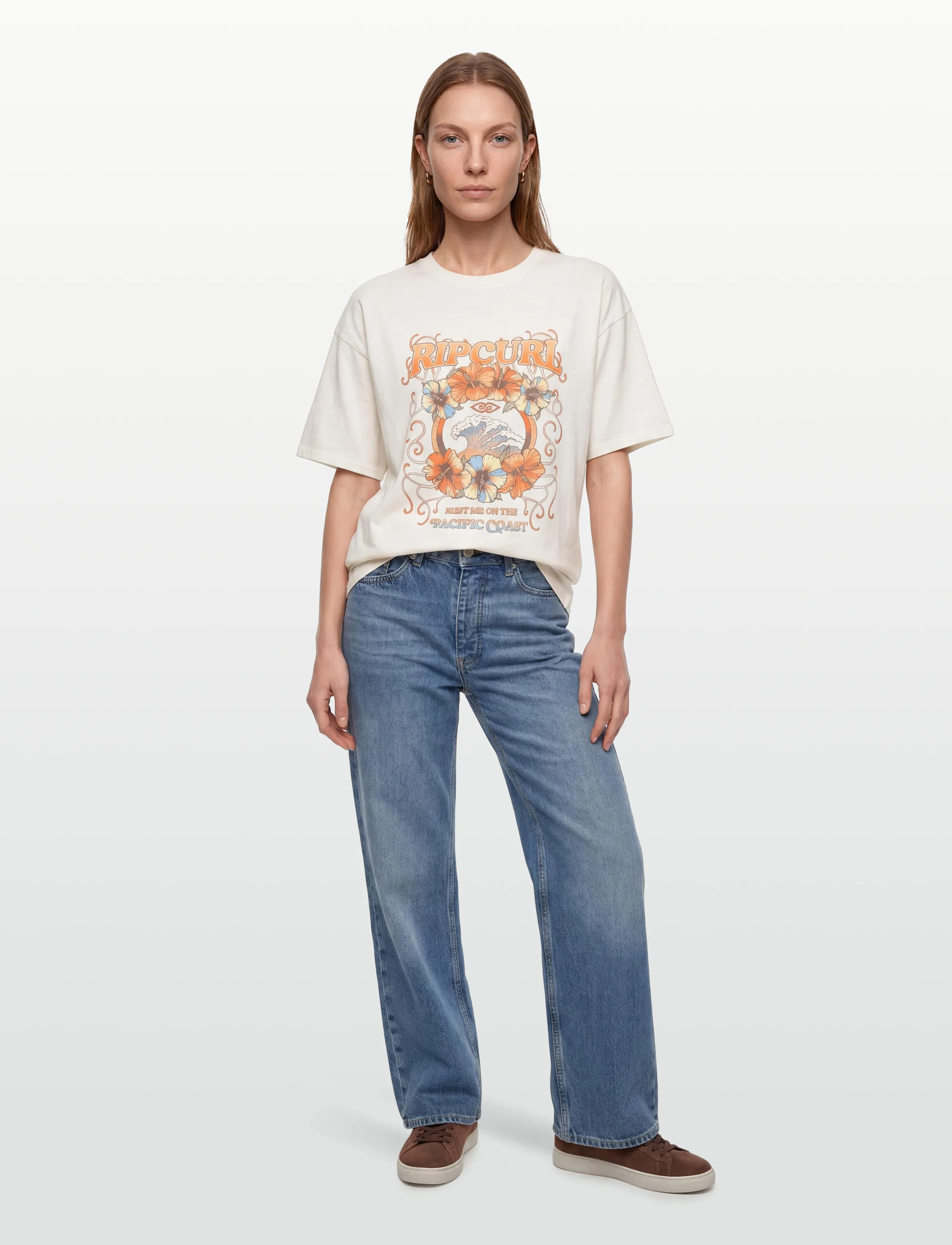Rip Curl PACIFIC COAST HERITAGE TEE - T-shirts - BONE / white