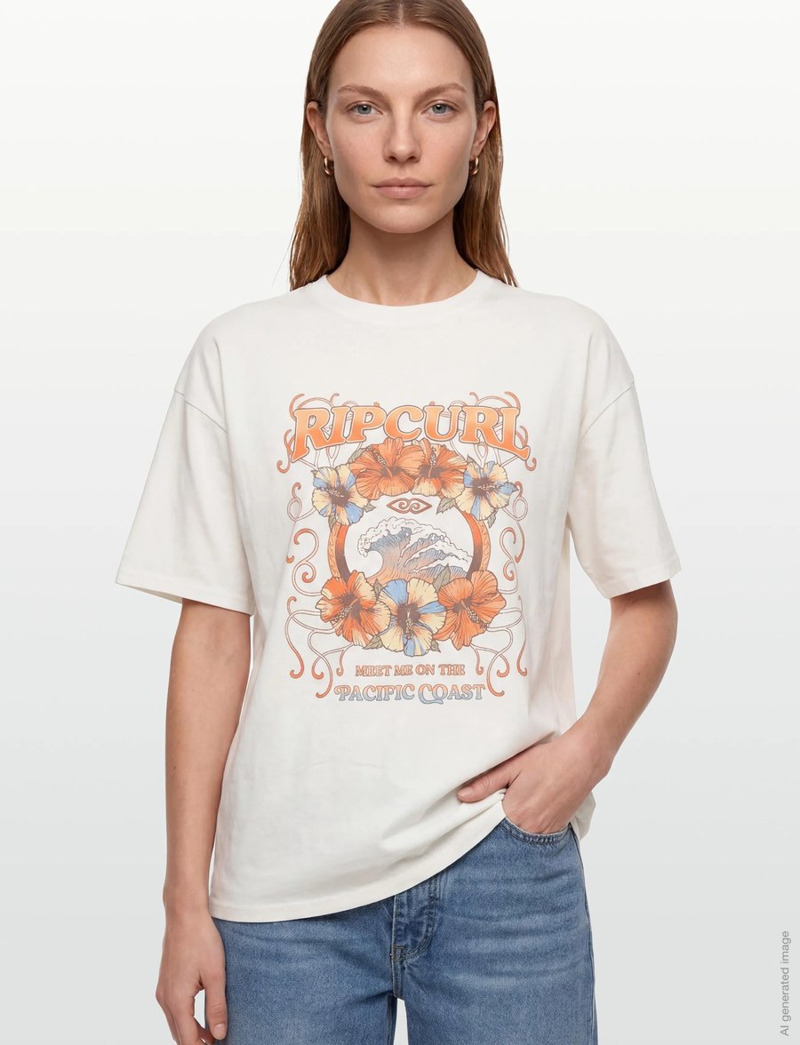 Rip Curl - PACIFIC COAST HERITAGE TEE - t-shirts - bone - 3