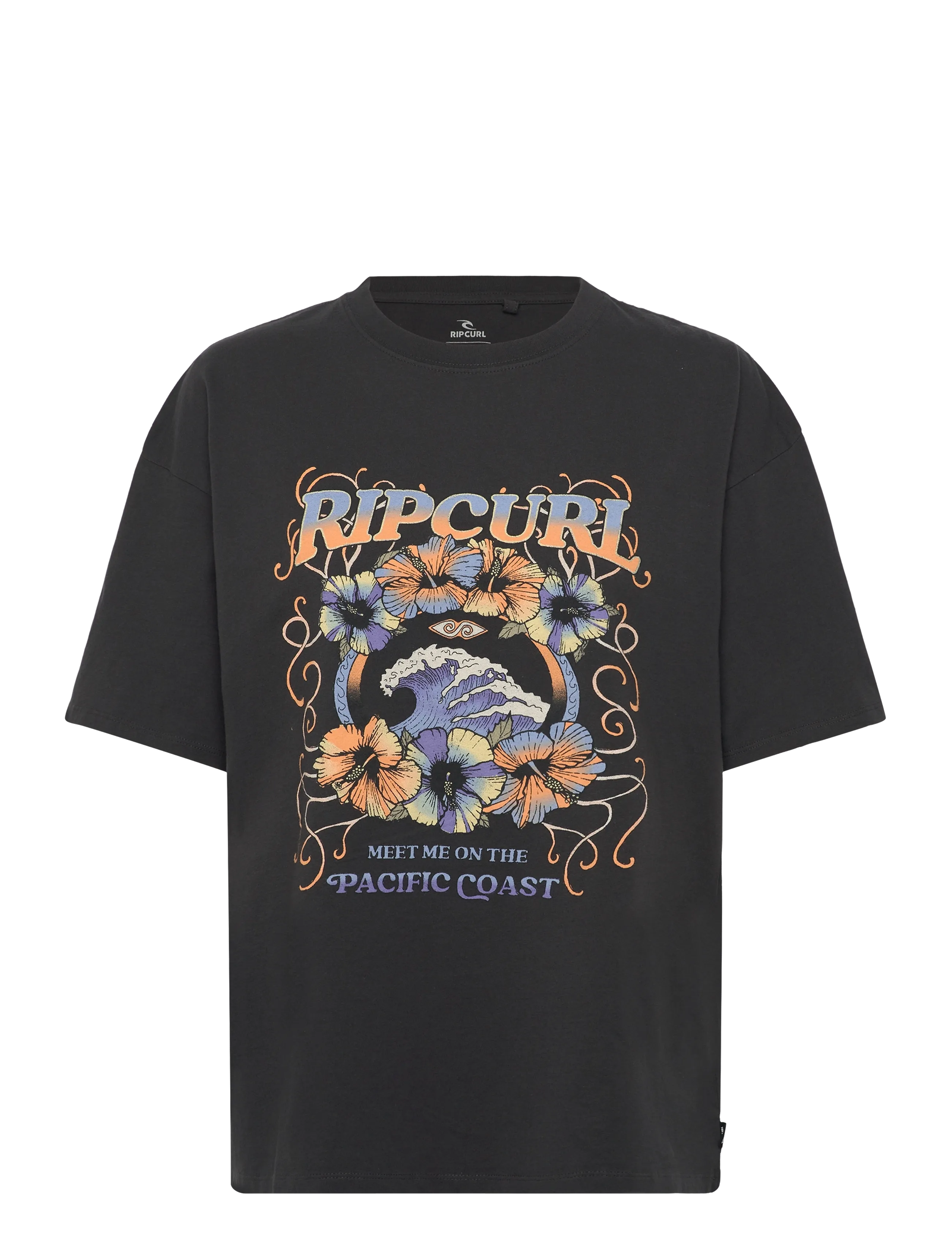 Rip Curl PACIFIC COAST HERITAGE TEE - Rip Curl - WASHED BLACK / black