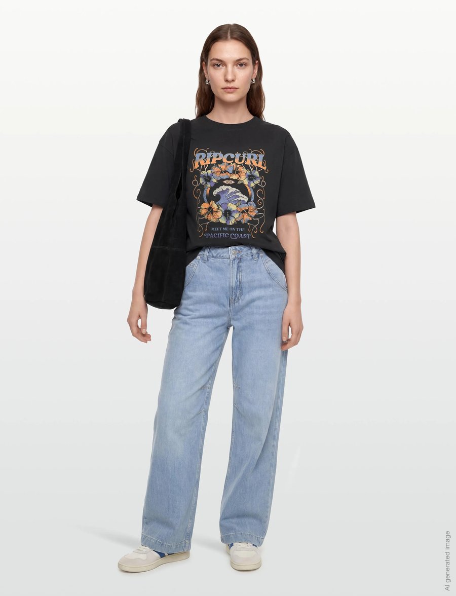 Rip Curl - PACIFIC COAST HERITAGE TEE - t-shirts - washed black - 0