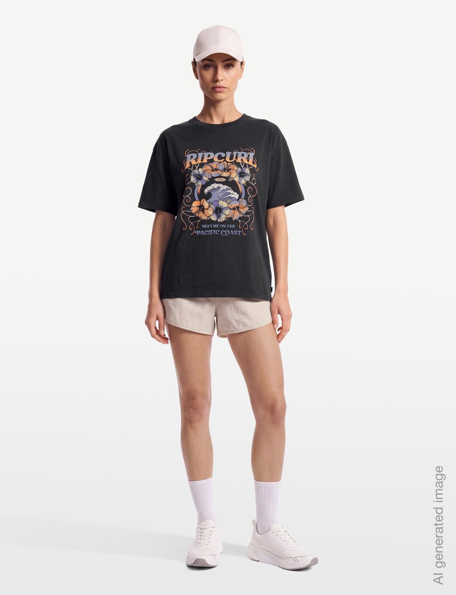 Rip Curl - PACIFIC COAST HERITAGE TEE - alussärgid ja t-särgid - washed black - 0