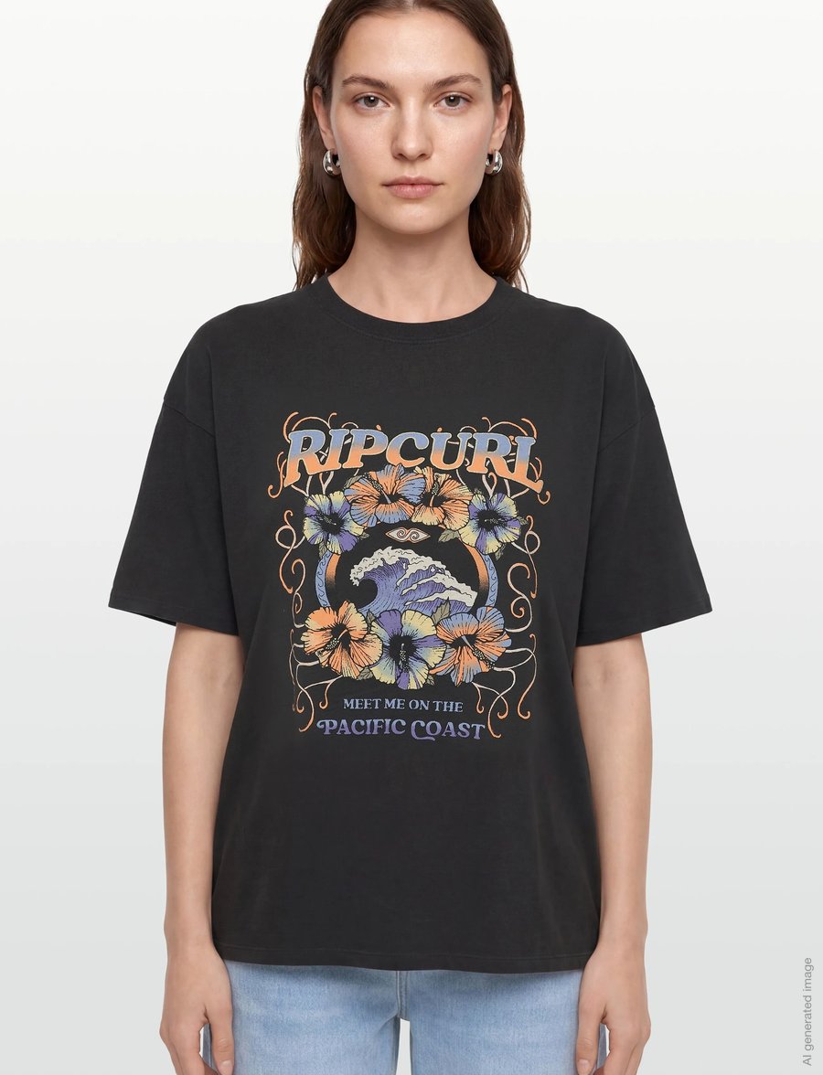 Rip Curl - PACIFIC COAST HERITAGE TEE - t-shirts - washed black - 3