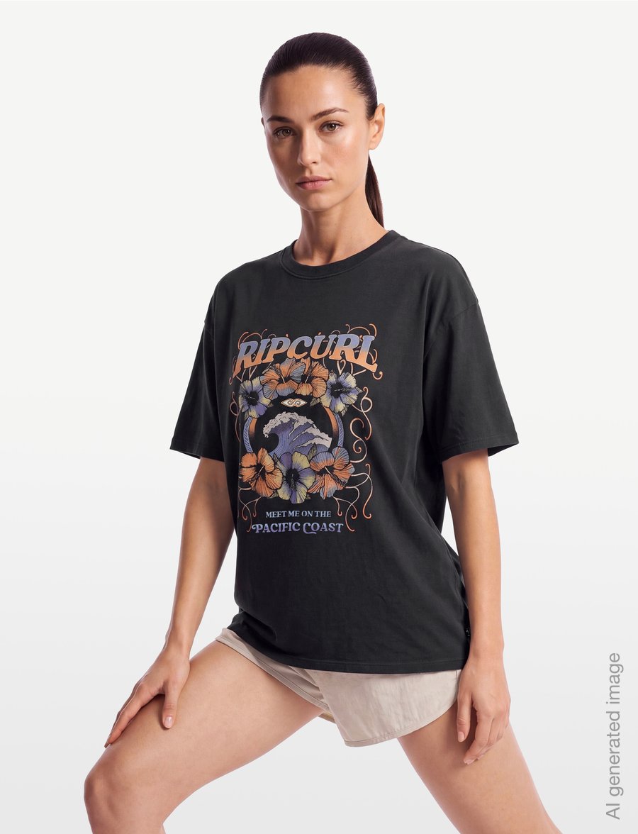 Rip Curl - PACIFIC COAST HERITAGE TEE - alussärgid ja t-särgid - washed black - 3