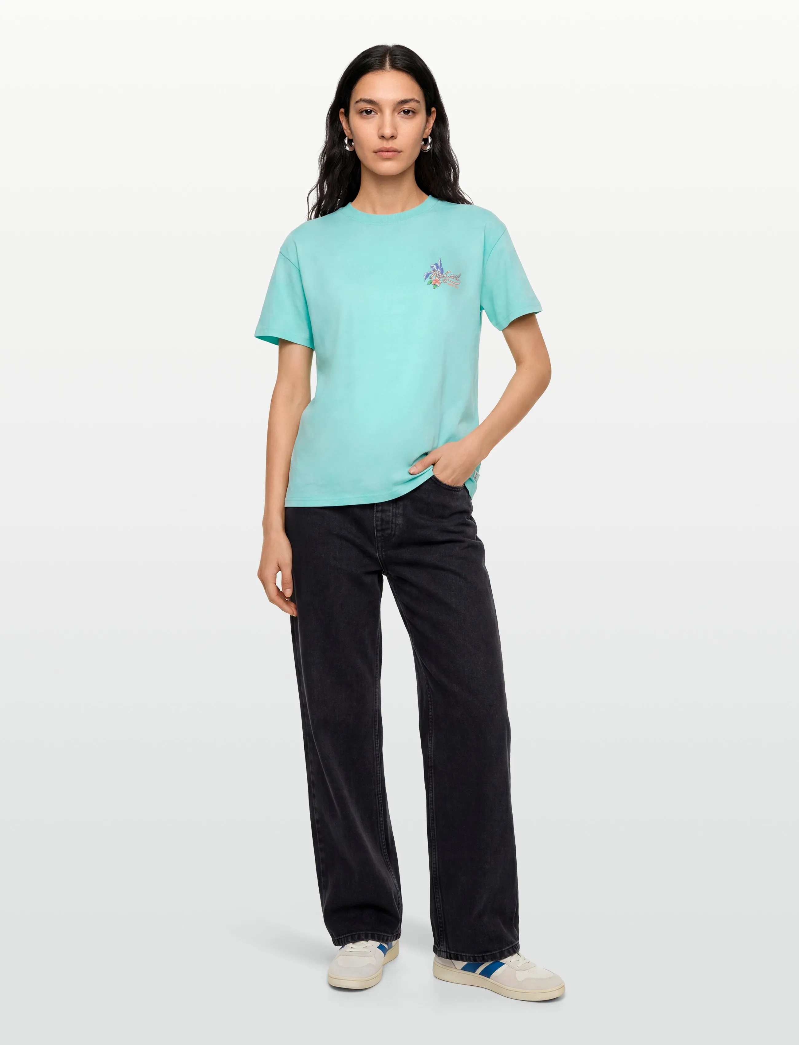Rip Curl Saloon Relaxed Tee, L, Blue, Sports Overdele & T-shirts > Sport T-shirts, Dame