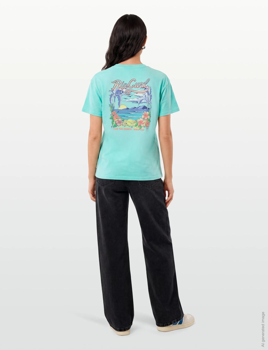 Rip Curl - SALOON RELAXED TEE - toppar og stuttermabolir - light sea blue - 4