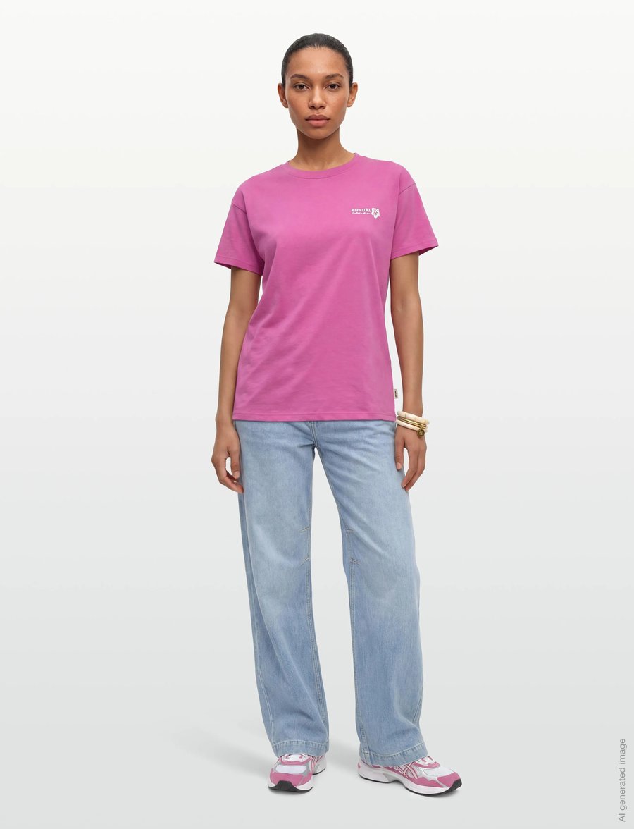 Rip Curl - SURF PUFF PARTY PACK RELAXED - t-shirts - super pink - 0
