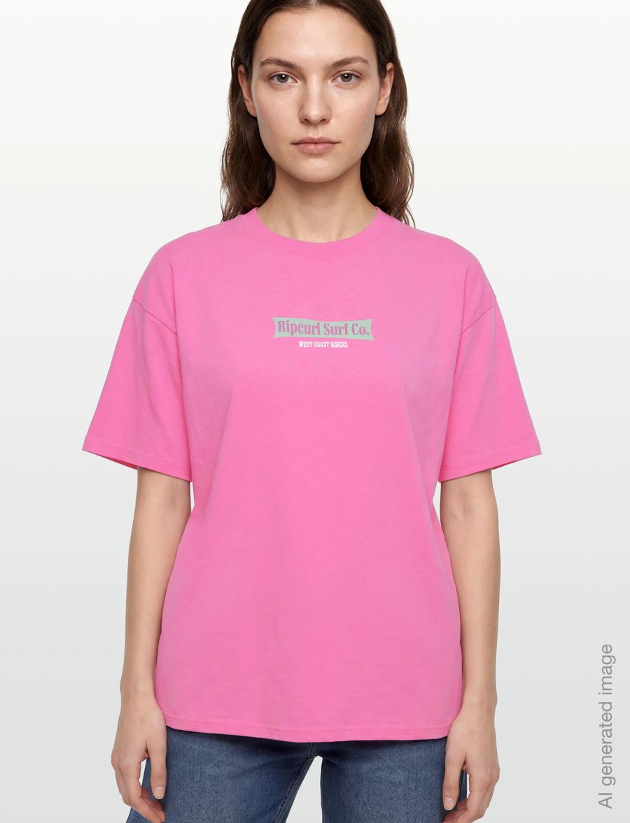 Rip Curl - WEST COAST HERITAGE TEE - t-shirts - fuchsia - 3