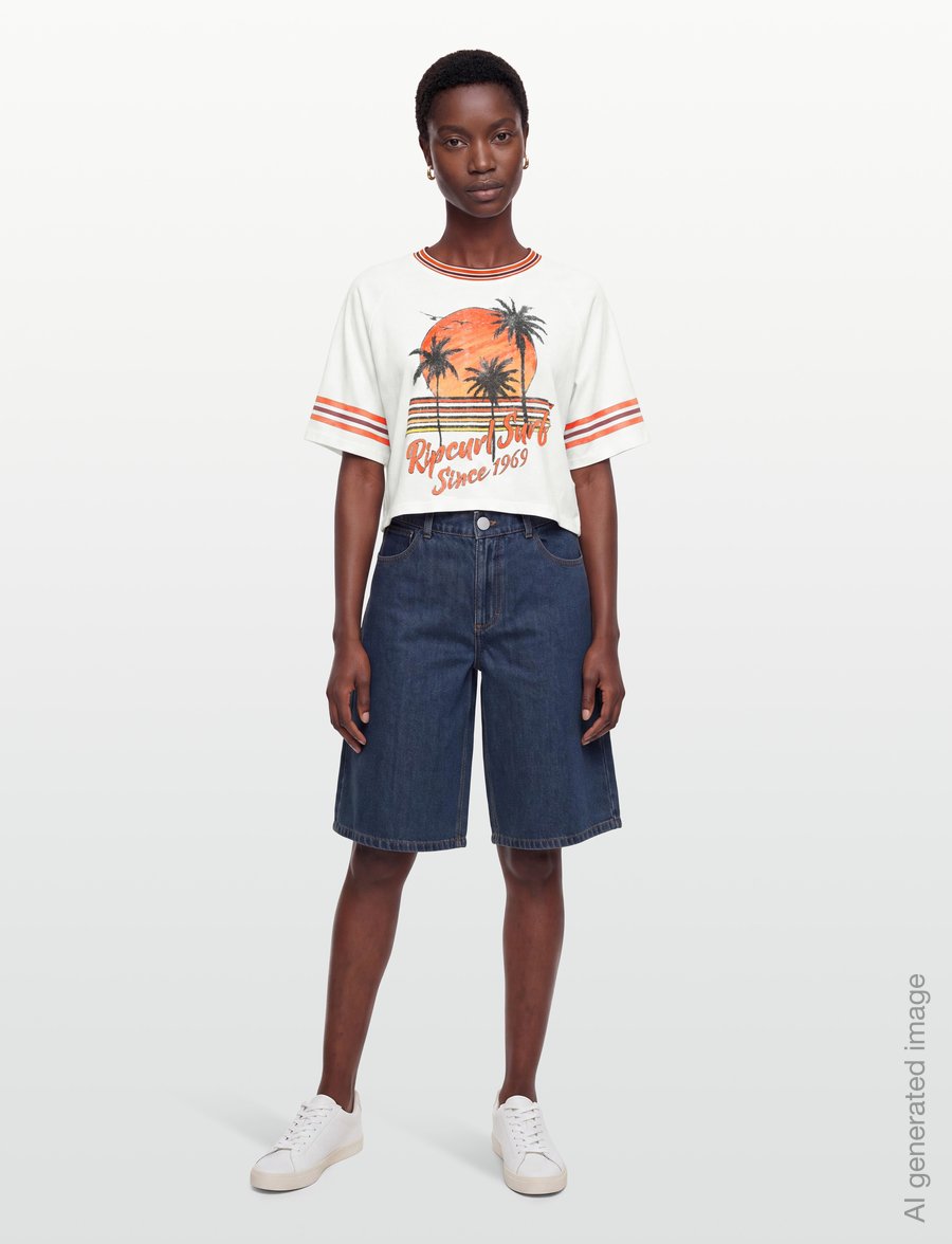 Rip Curl - SURF CULTURE TEE - crop-tops - bone - 0