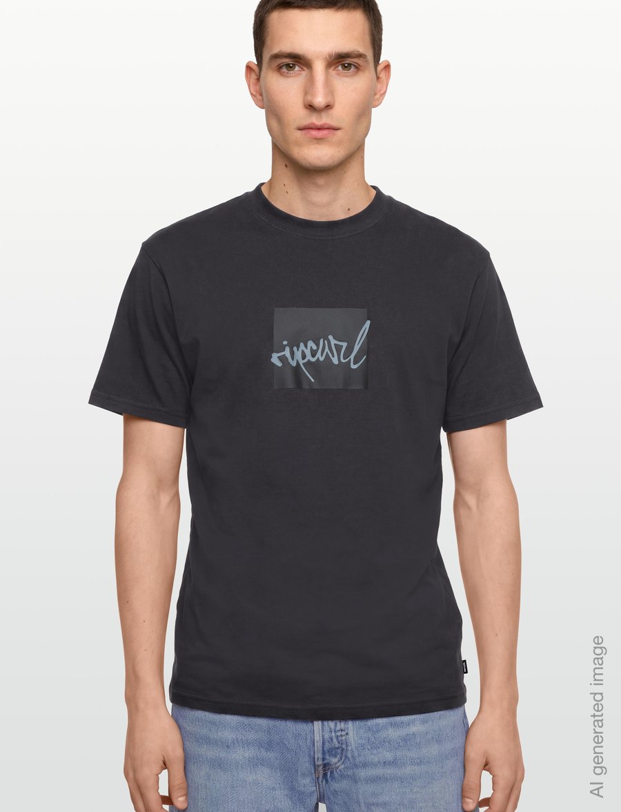 Rip Curl - RIP SCRIPT ICON TEE - t-shirts - washed black - 3