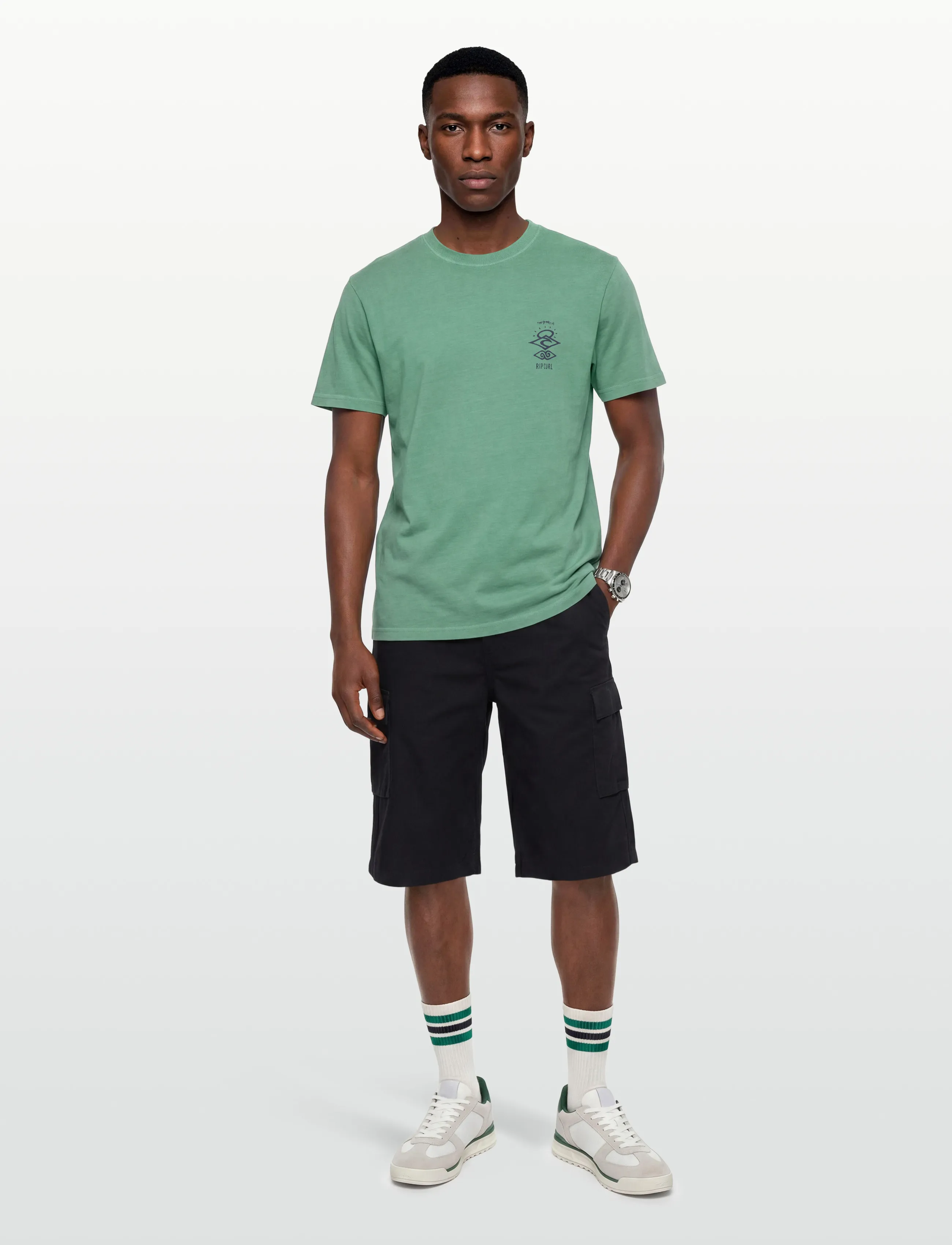 Rip Curl Search Icon Tee, Mænd, Grafisk T-Shirt, Grøn, Str: S