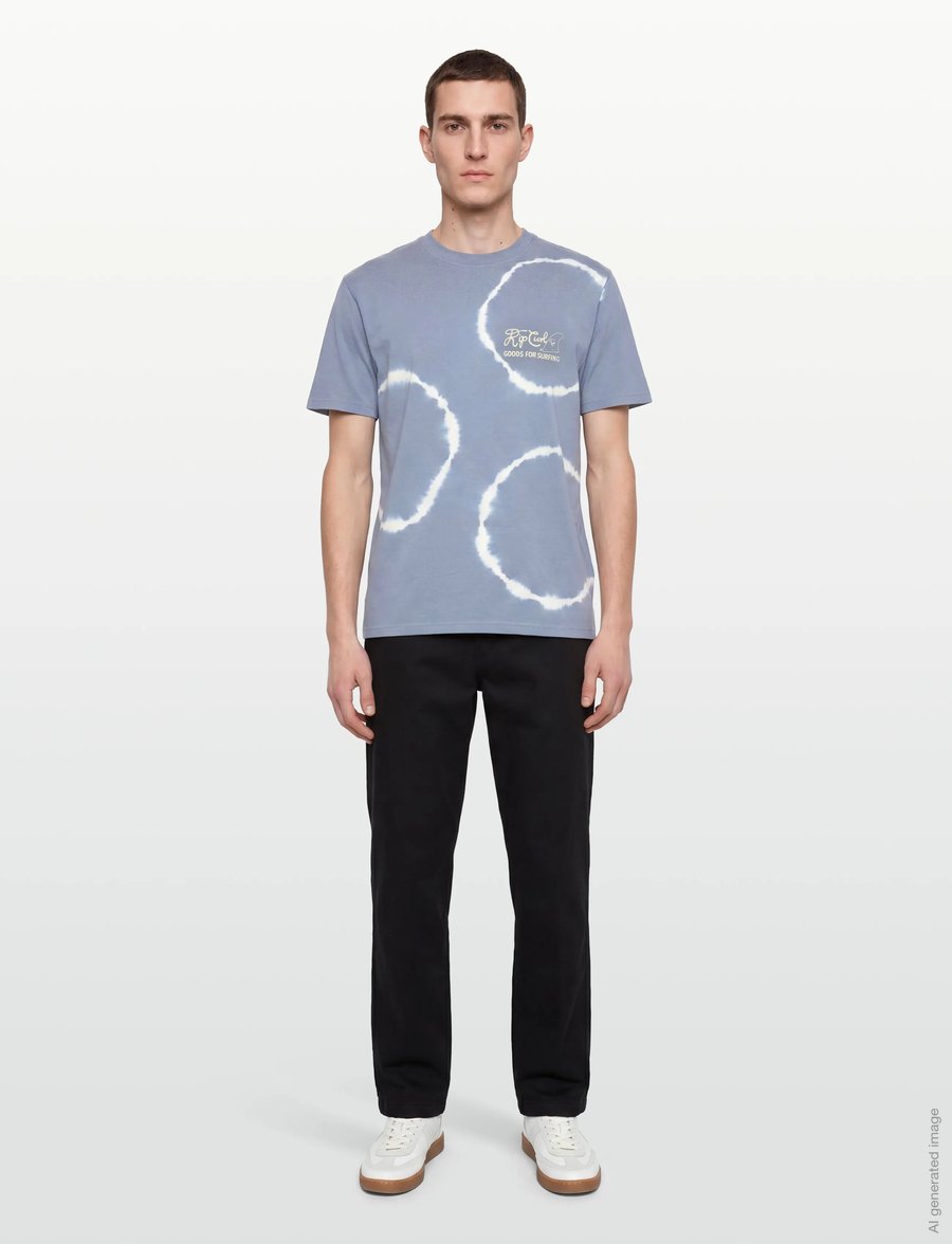 Rip Curl - PACIFIC RINSE FIN TEE - topper & t-skjorter - faded denim - 0