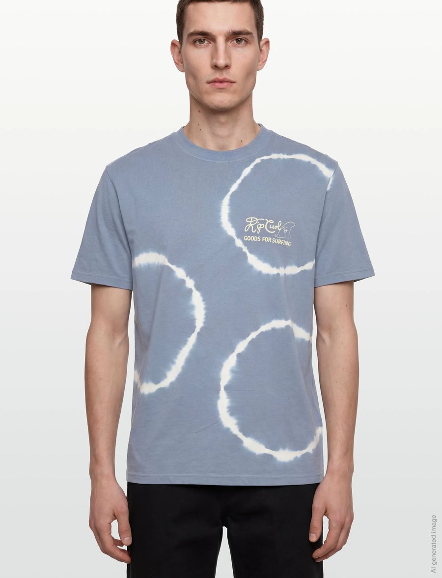 Rip Curl - PACIFIC RINSE FIN TEE - topper & t-skjorter - faded denim - 3