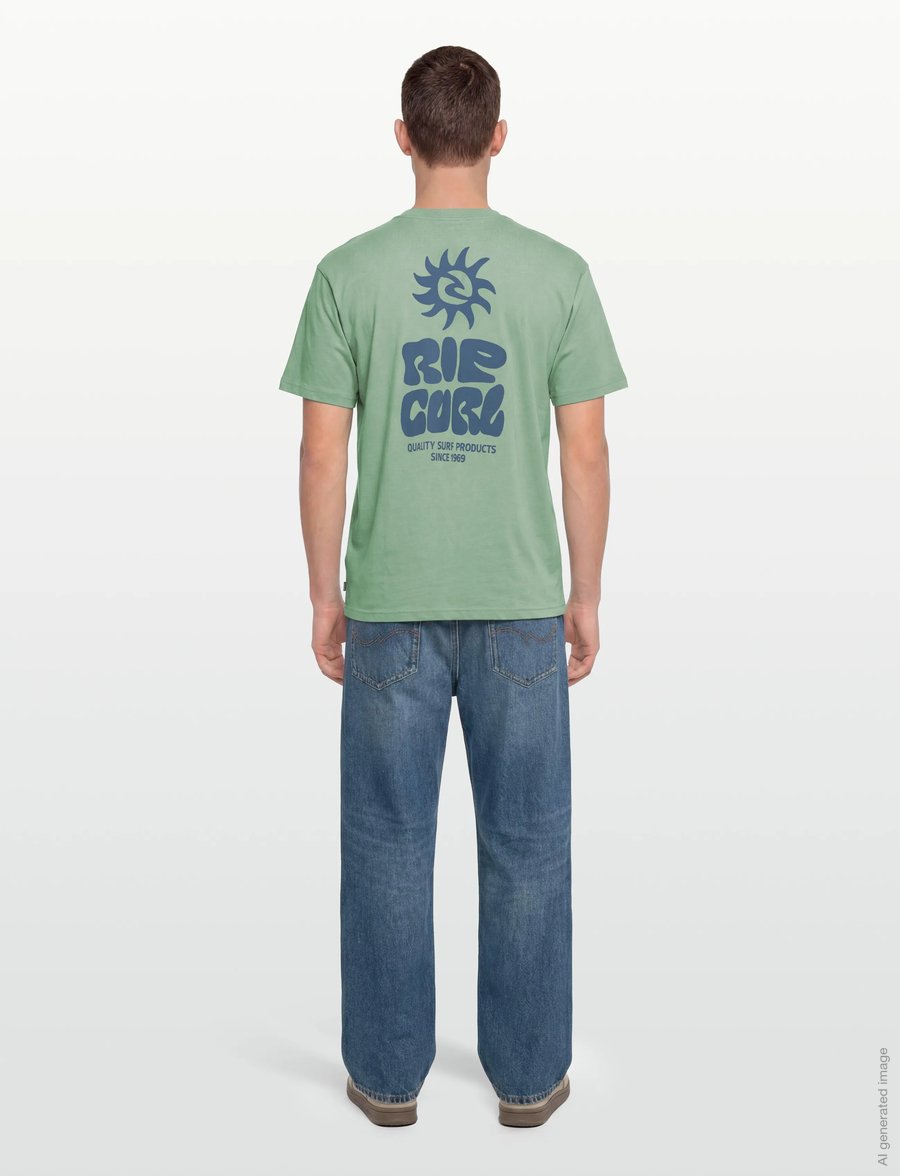 Rip Curl - PACIFIC RINSE GLASS OFF TEE - tops & t-shirts - aloe - 4