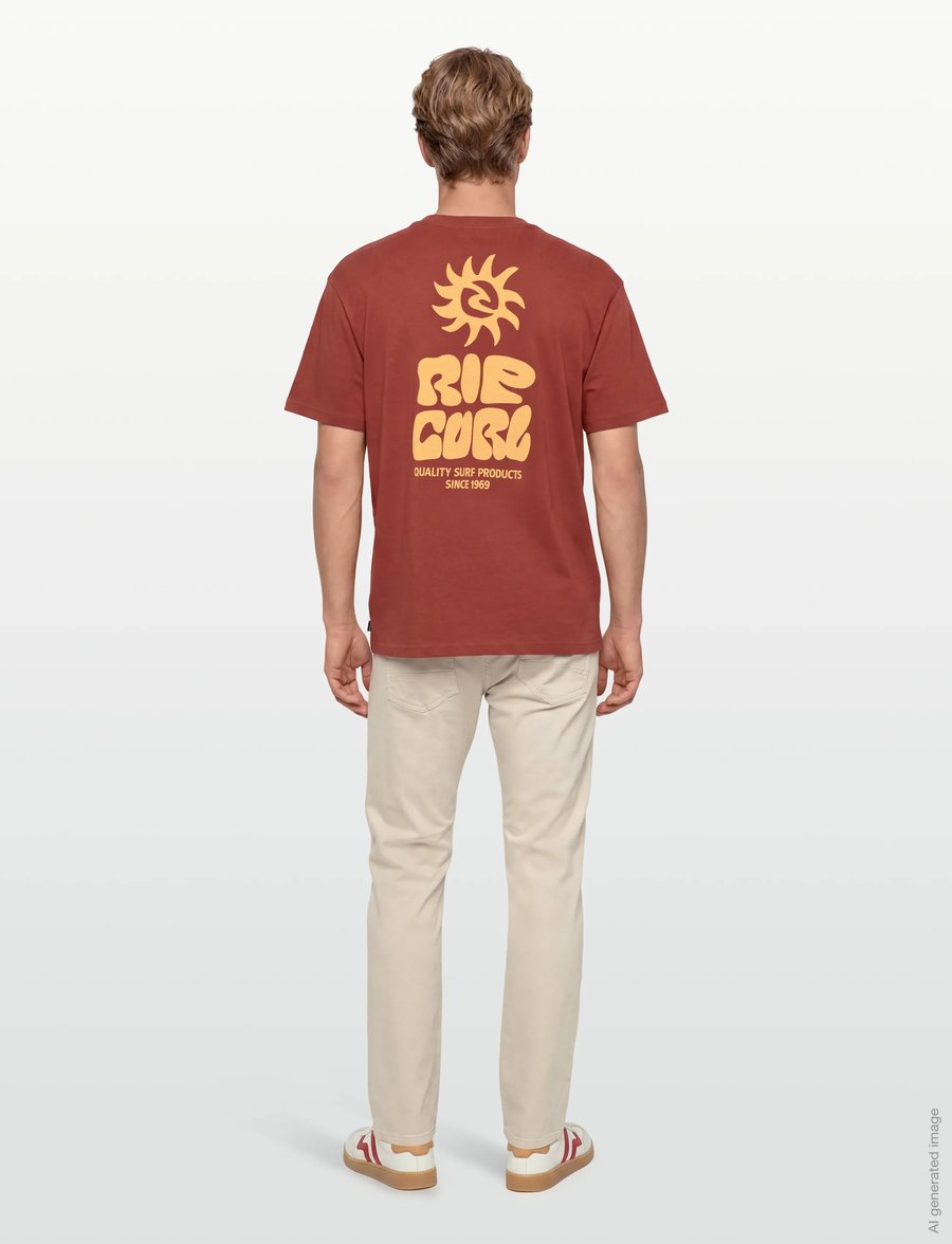 Rip Curl - PACIFIC RINSE GLASS OFF TEE - tops & t-shirts - baked clay - 4