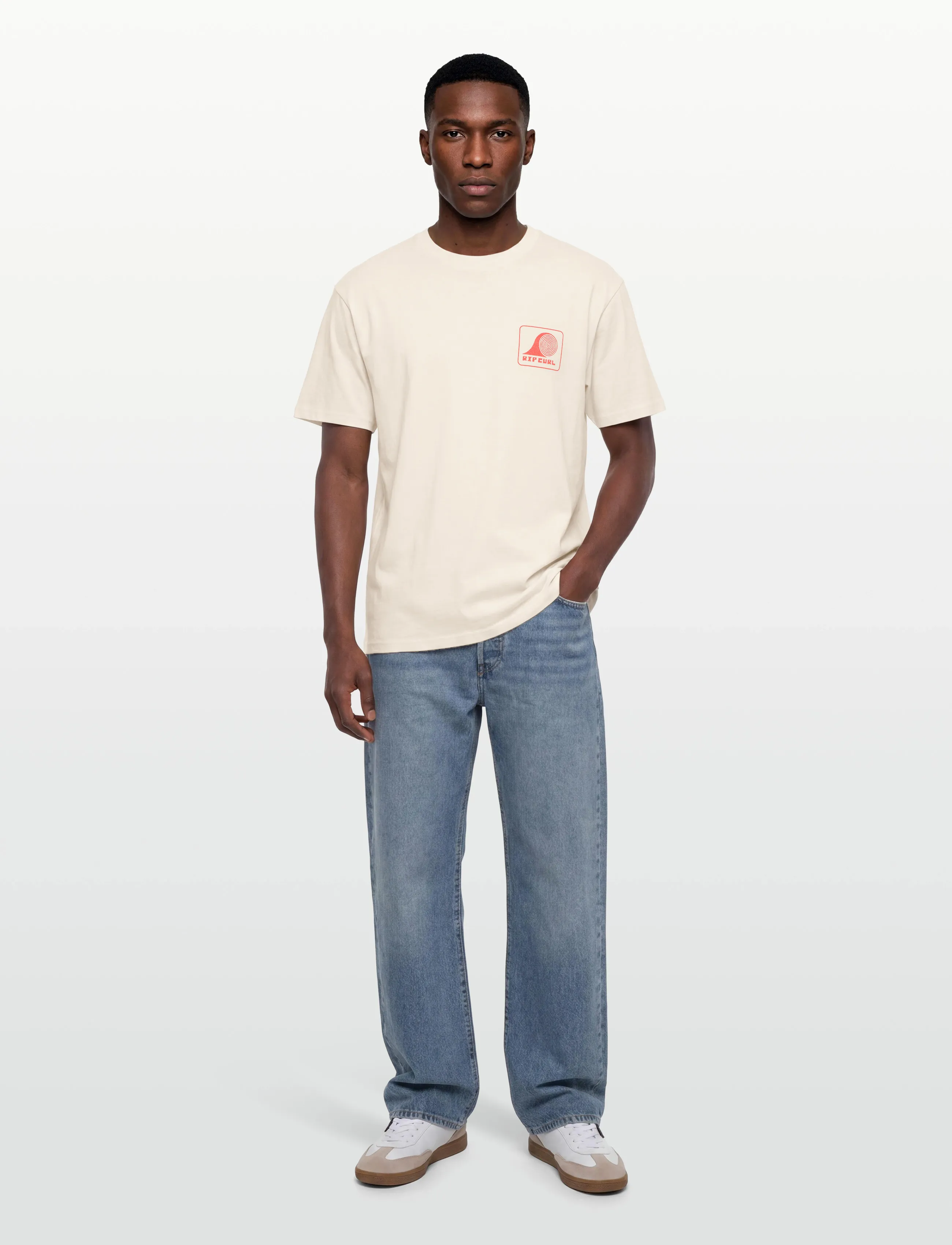 Rip Curl Aots Rolling Wave Tee, L, Sport Oberteile, Creme - T-shirts, Männerswear