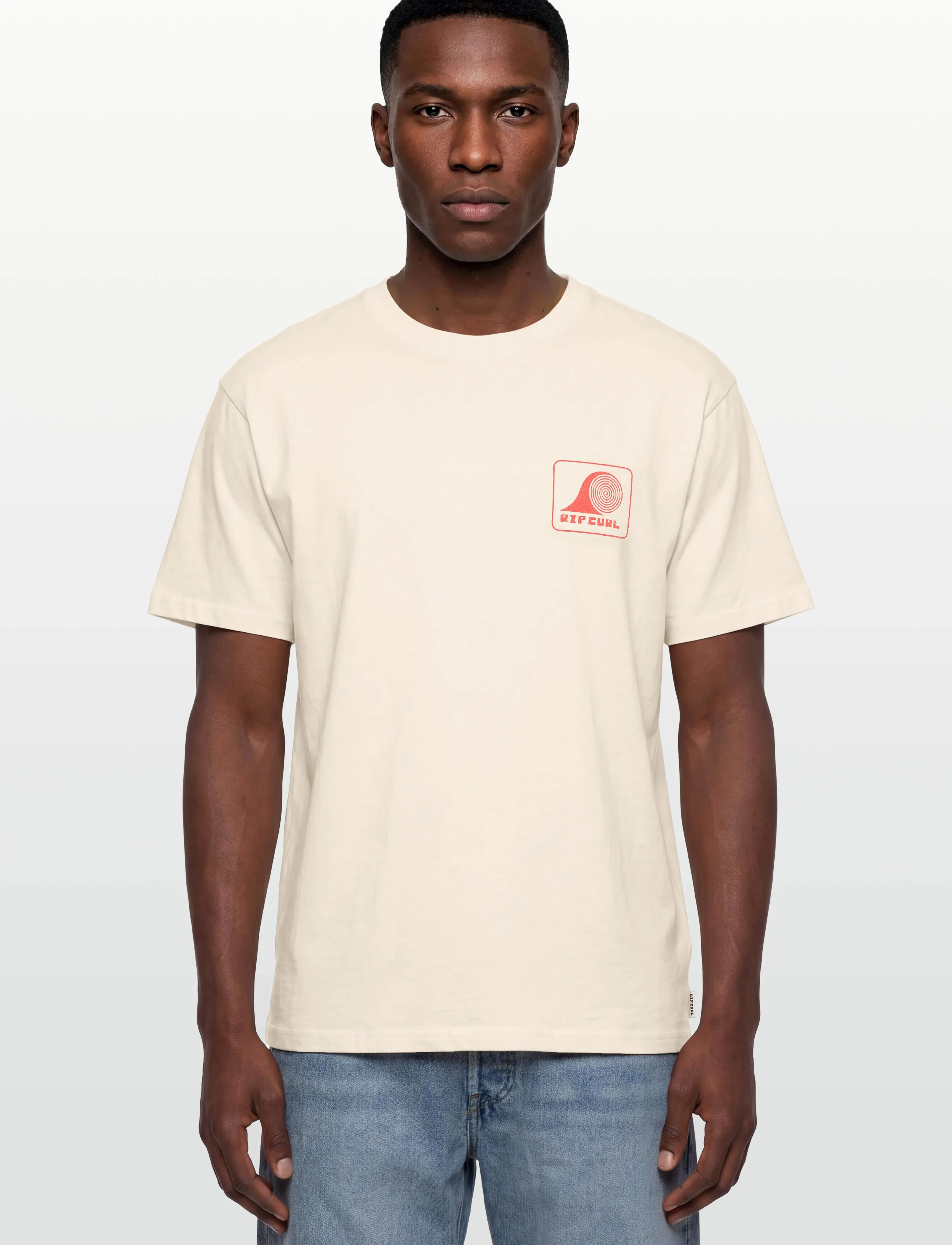 Rip Curl - AOTS ROLLING WAVE TEE - alussärgid ja t-särgid - bone - 3