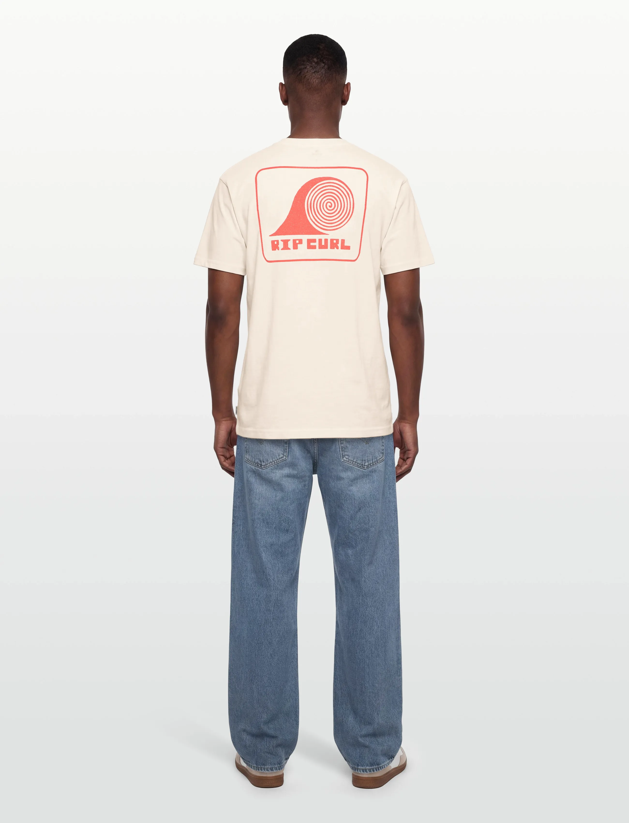 Rip Curl - AOTS ROLLING WAVE TEE - alussärgid ja t-särgid - bone - 4