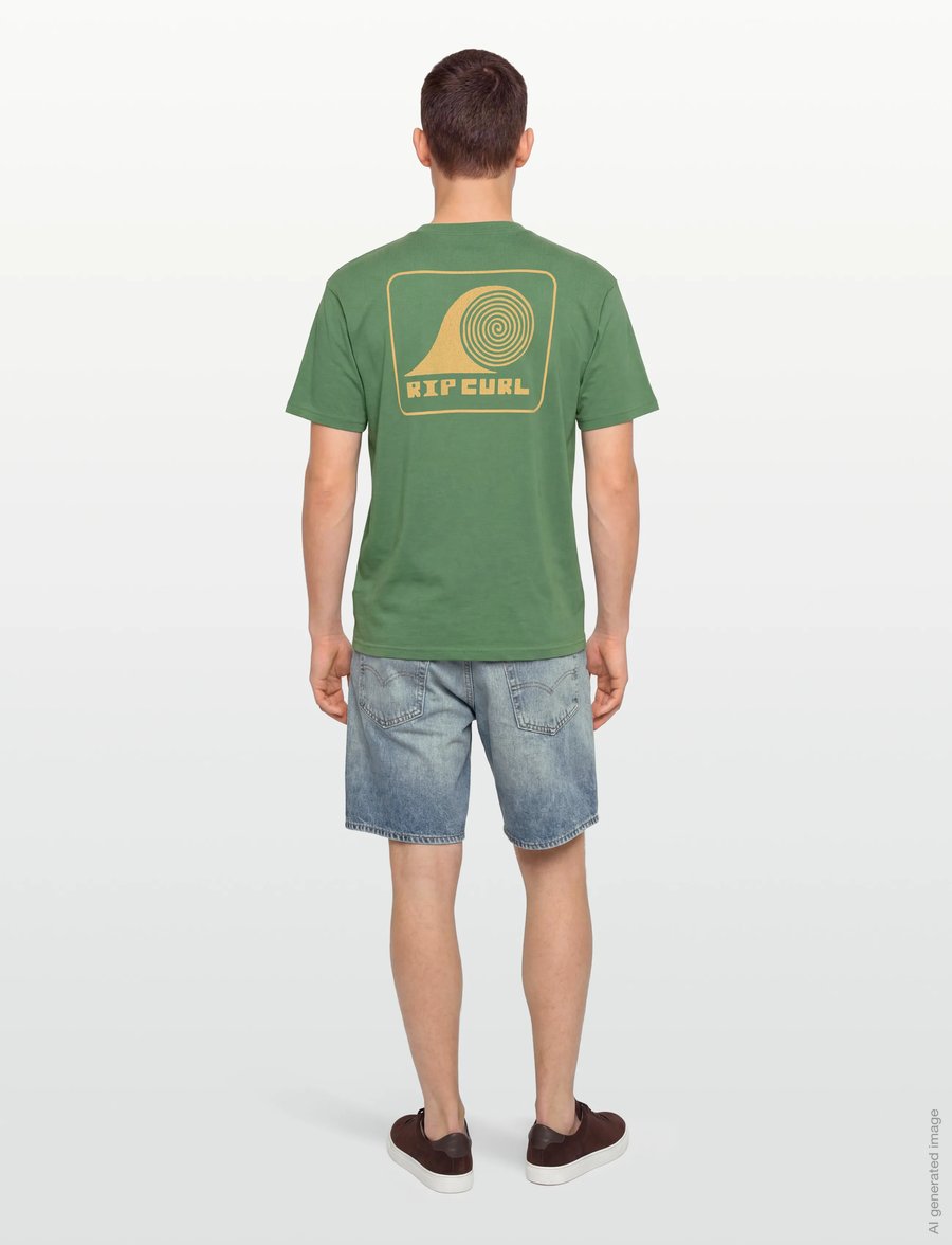 Rip Curl - AOTS ROLLING WAVE TEE - alussärgid ja t-särgid - leaf green - 4