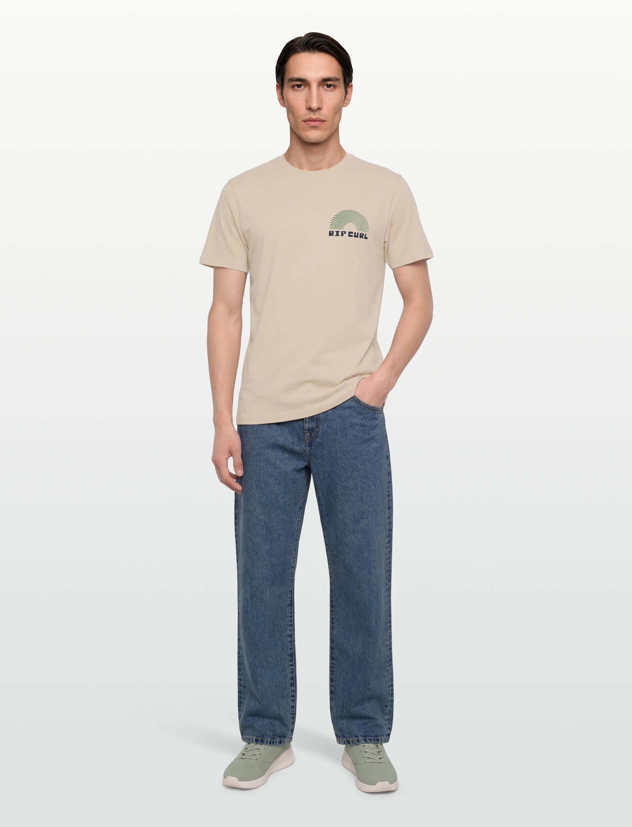 Rip Curl Aots Rising Tee, XL, Sport Oberteile, Creme - T-shirts, Männerswear