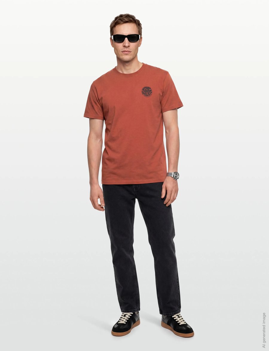 Rip Curl - WETTIE PASSAGE ICON TEE - oberteile & t-shirts - baked clay - 0