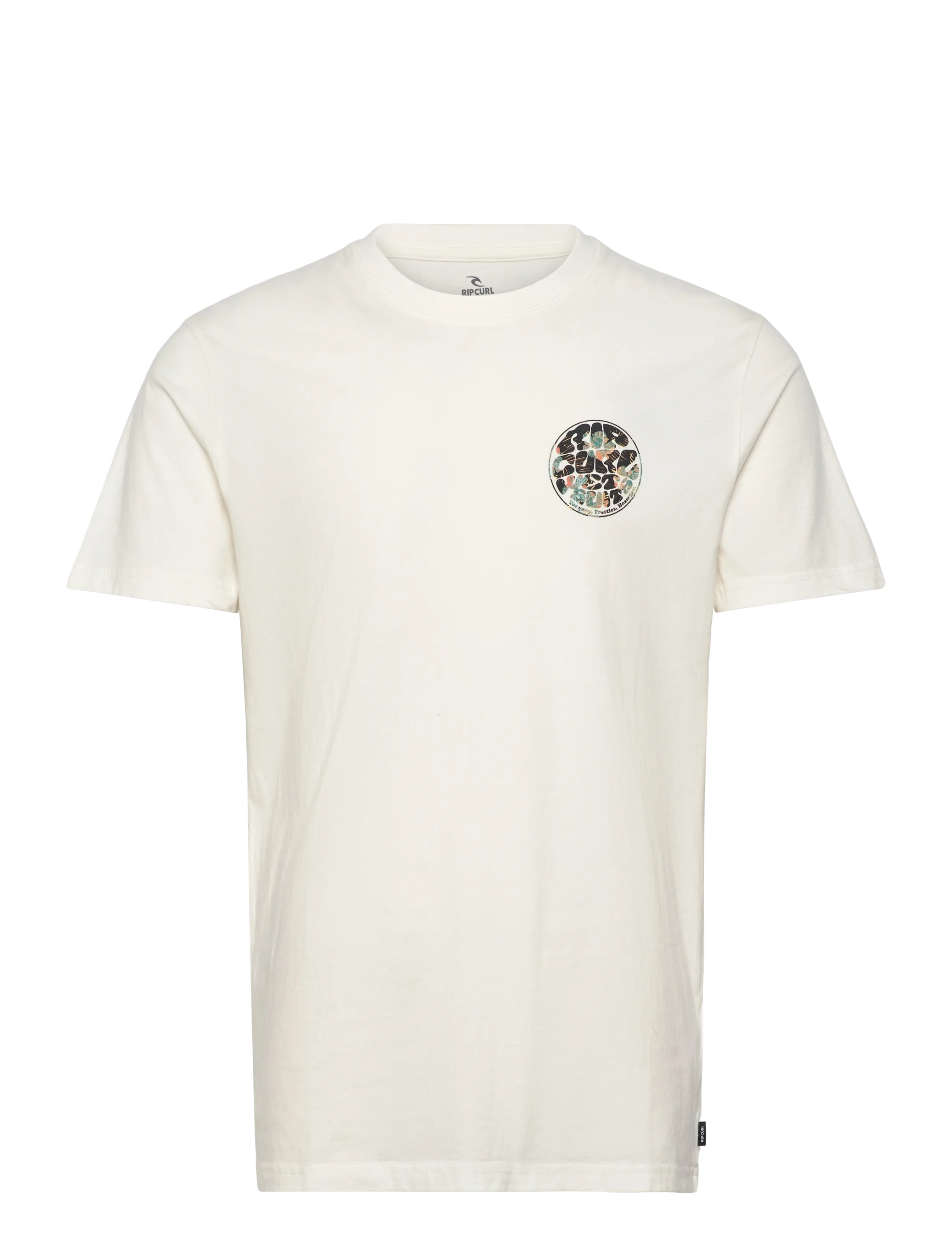 Rip Curl WETTIE PASSAGE ICON TEE - Riided - BONE / white