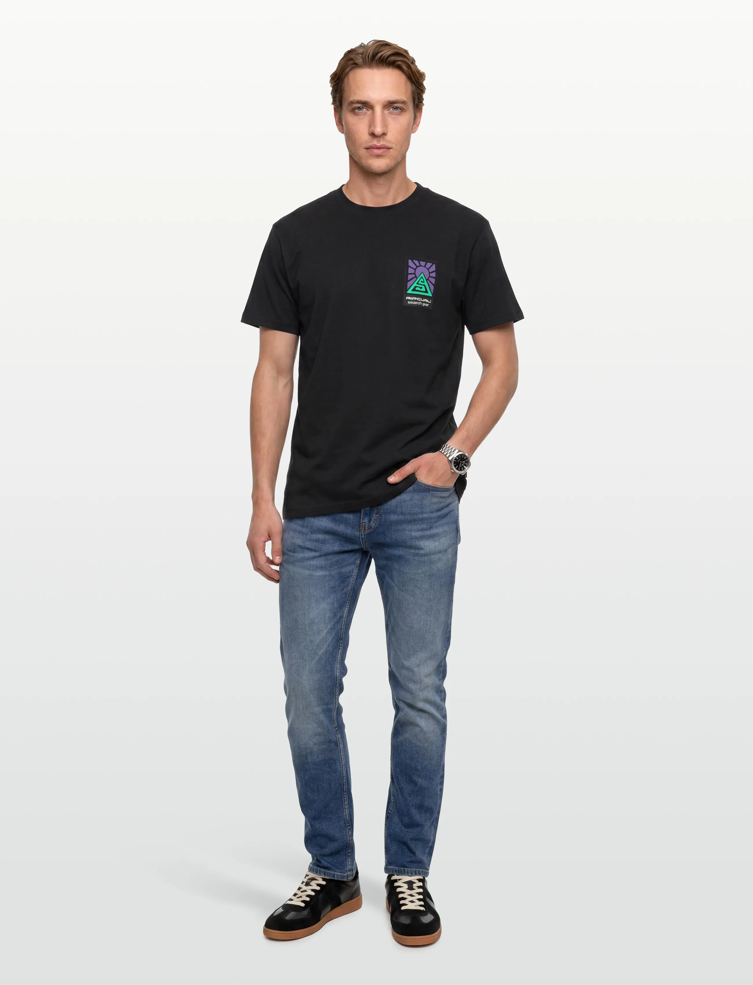 Rip Curl Search Dawn Tee, Mænd, Grafik T-Shirt, Sort, Str: M
