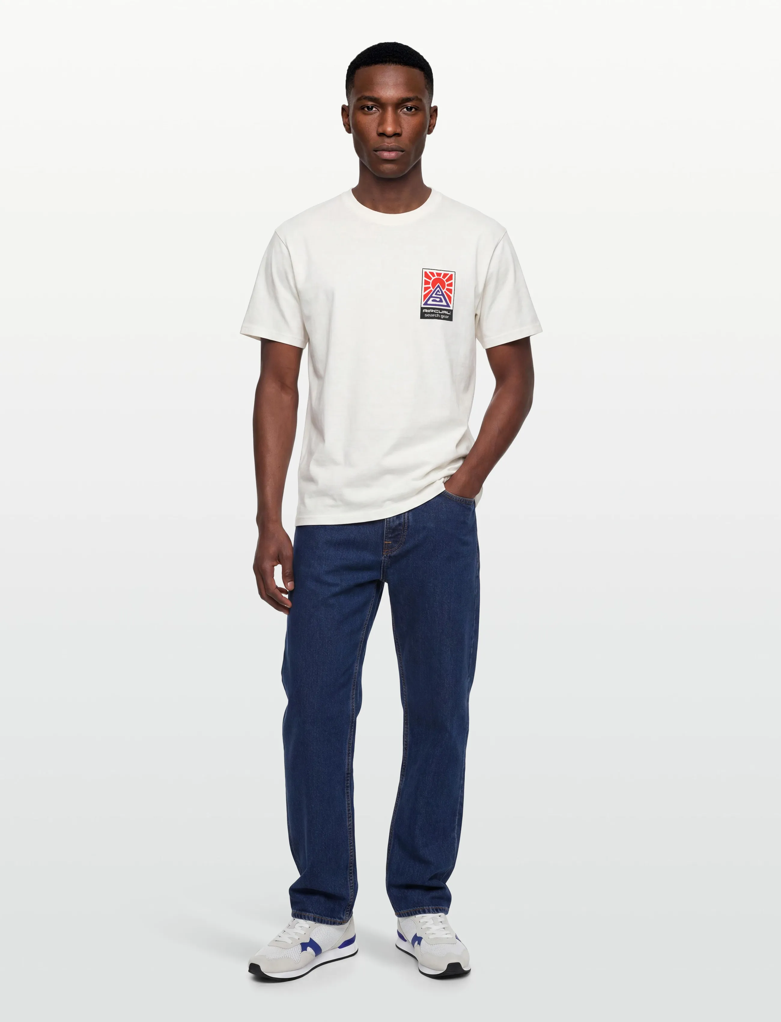 Rip Curl Search Dawn Tee, Mænd, Grafik T-Shirt, Hvid, Str: XL