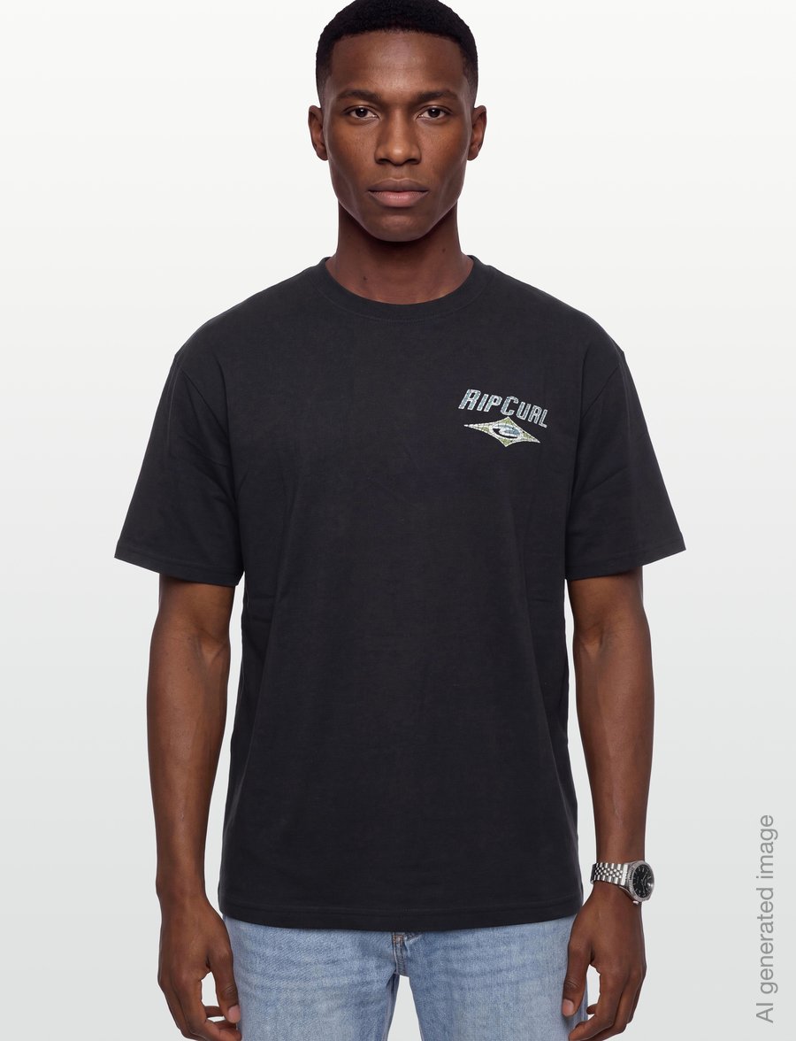 Rip Curl - HERITAGE ICON TEE - alussärgid ja t-särgid - washed black - 3
