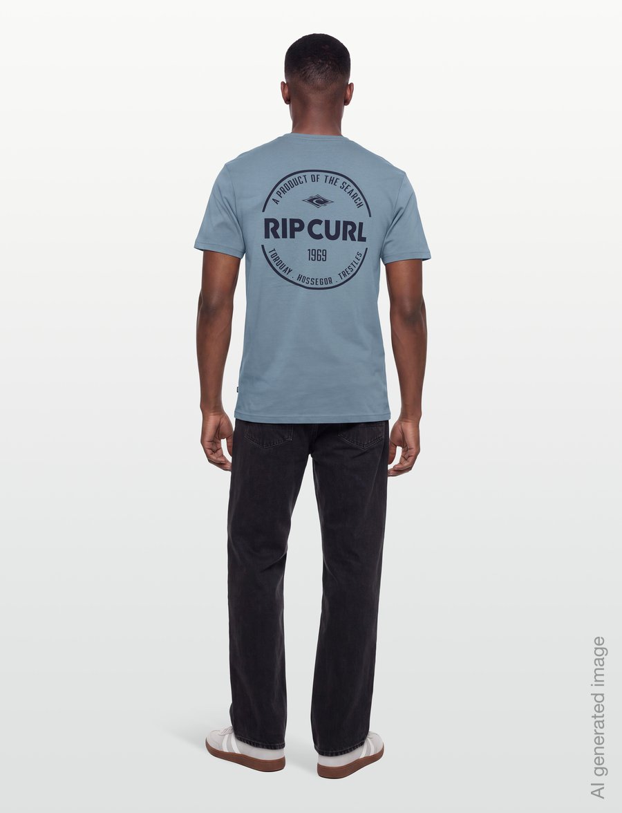 Rip Curl - STAPLE TEE - oberteile & t-shirts - citadel blue - 4
