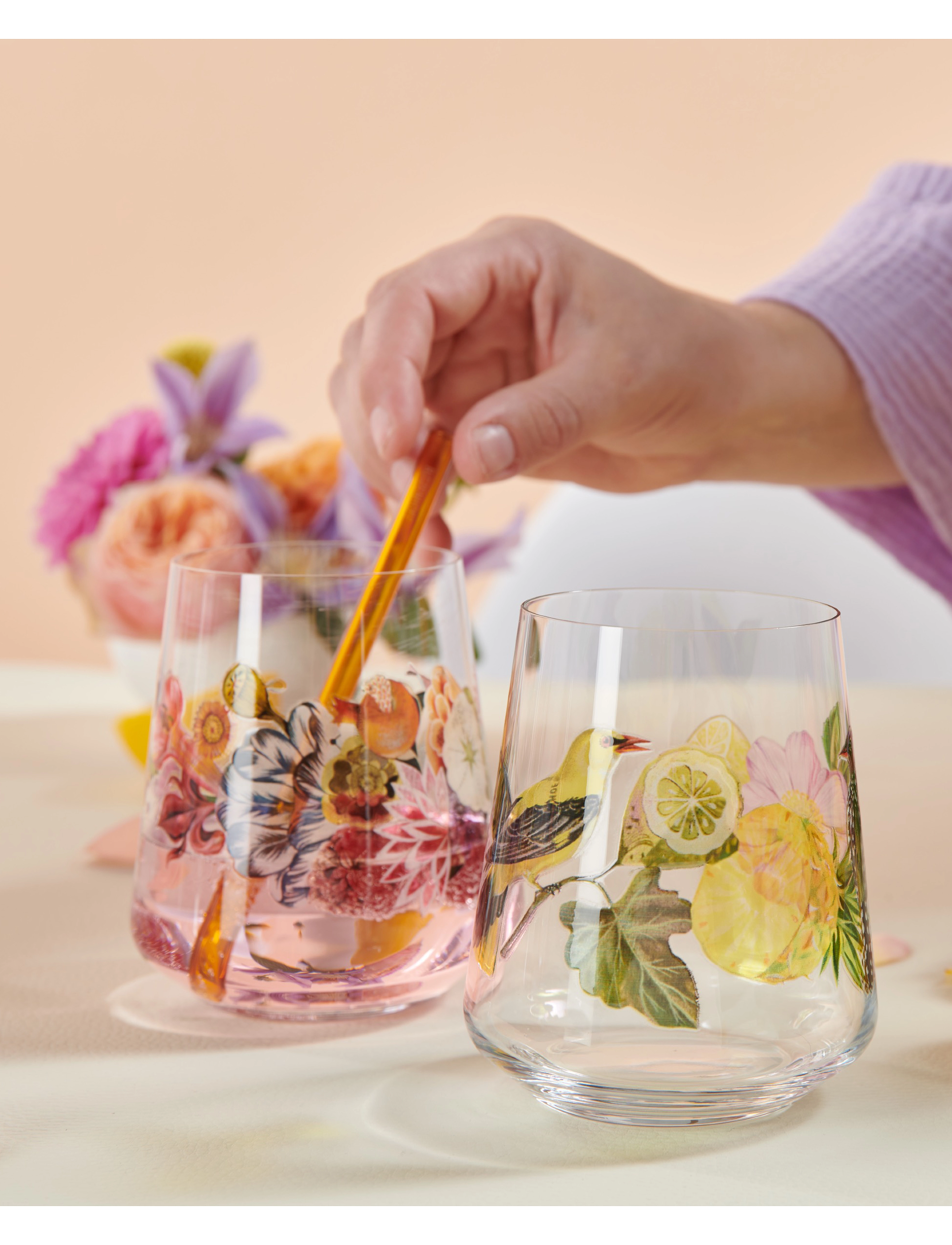 Ritzenhoff Sommertau Vandglas, 2 Stk., 50 CL, Multi/patterned, Glas > Drikkeglas, Unisex