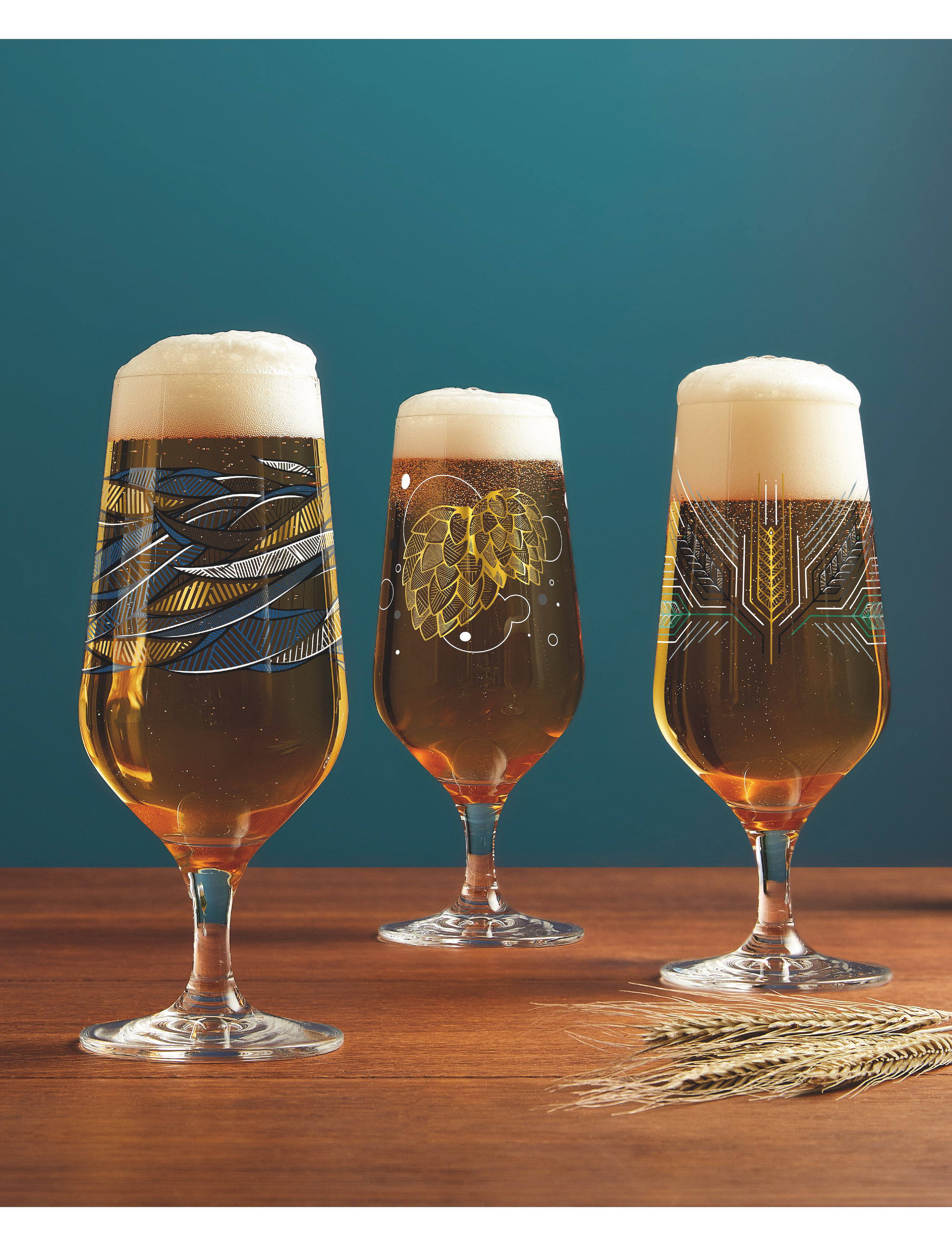 Ritzenhoff Brauchzeit Ölglas Pils 2-Pak Nr. 3 & 4, 37.4 CL, Multi/patterned, Glas > Ølglas, Unisex