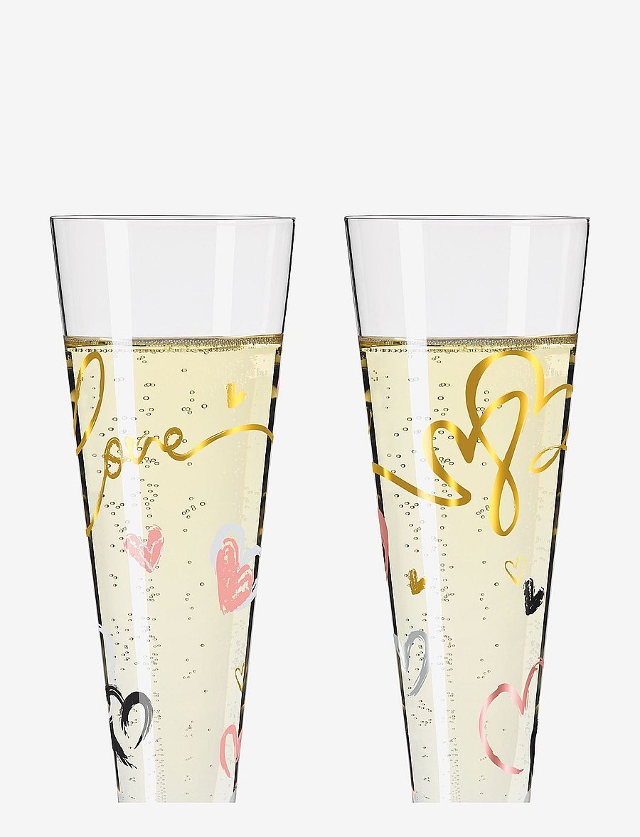 Ritzenhoff - Goldnacht Champagneglas 2-pack - Šampanjaklaasid - hearts - 2