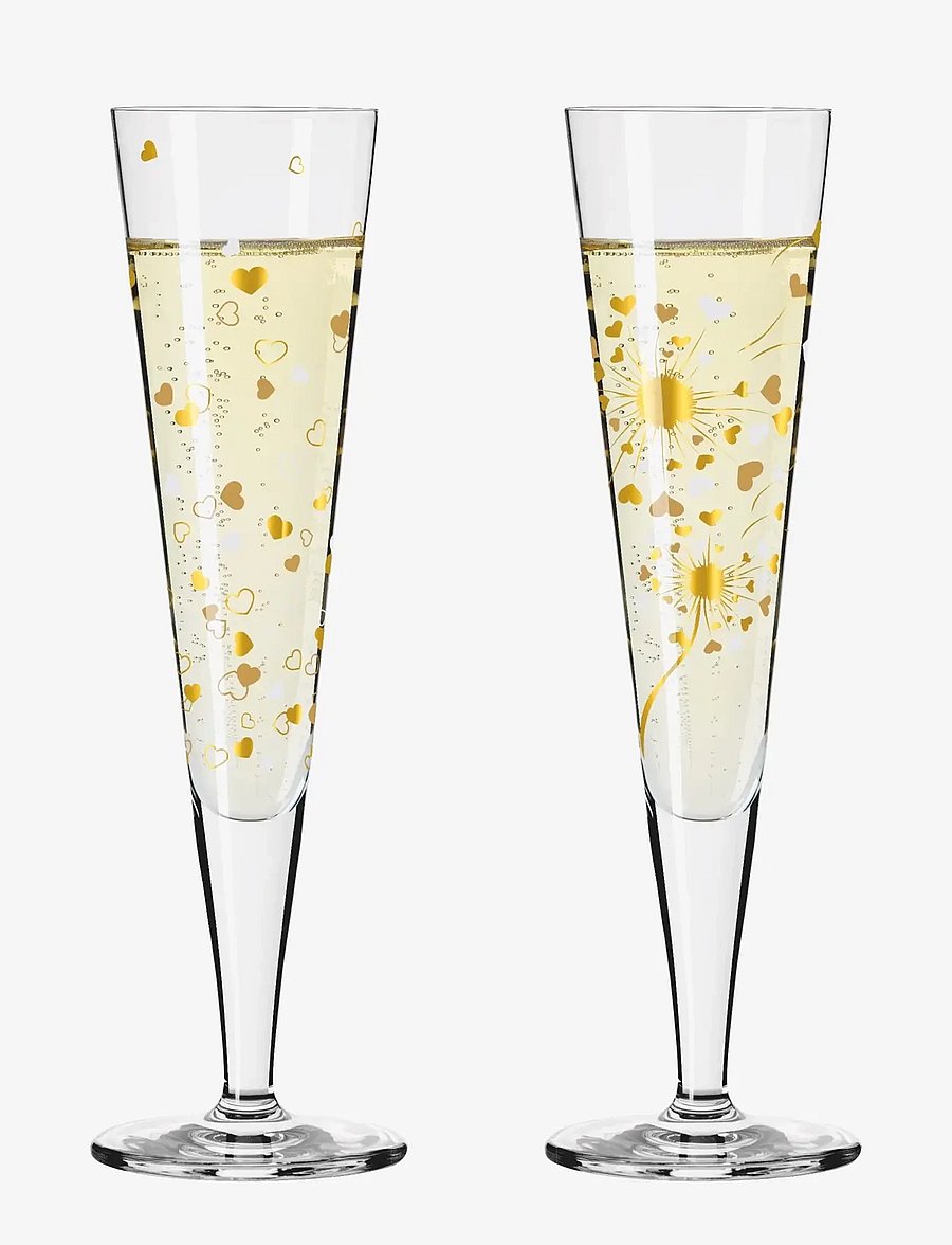 Ritzenhoff - Goldnacht Champagneglas 2-pack - Šampanjaklaasid - sparkle hearts - 1