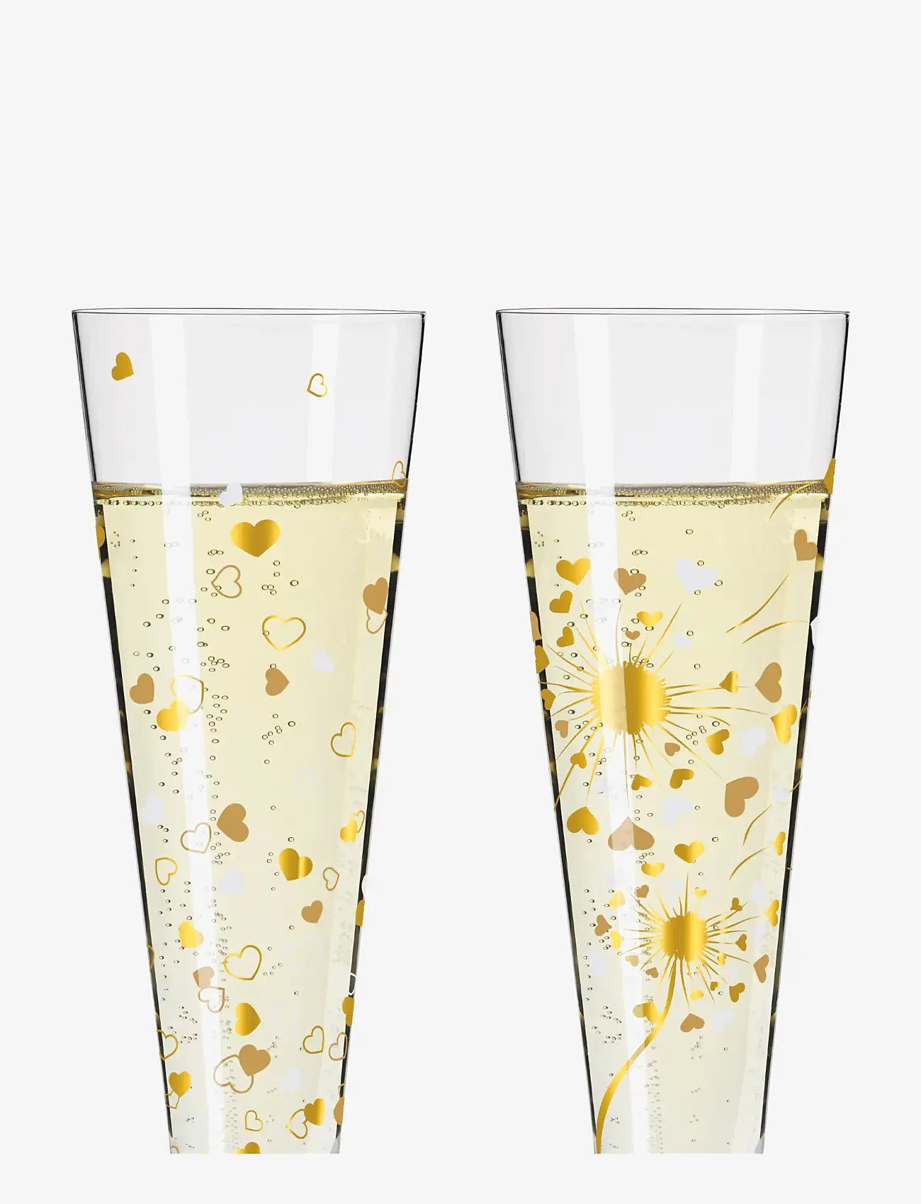 Ritzenhoff - Goldnacht Champagneglas 2-pack - champagneglas - sparkle hearts - 2