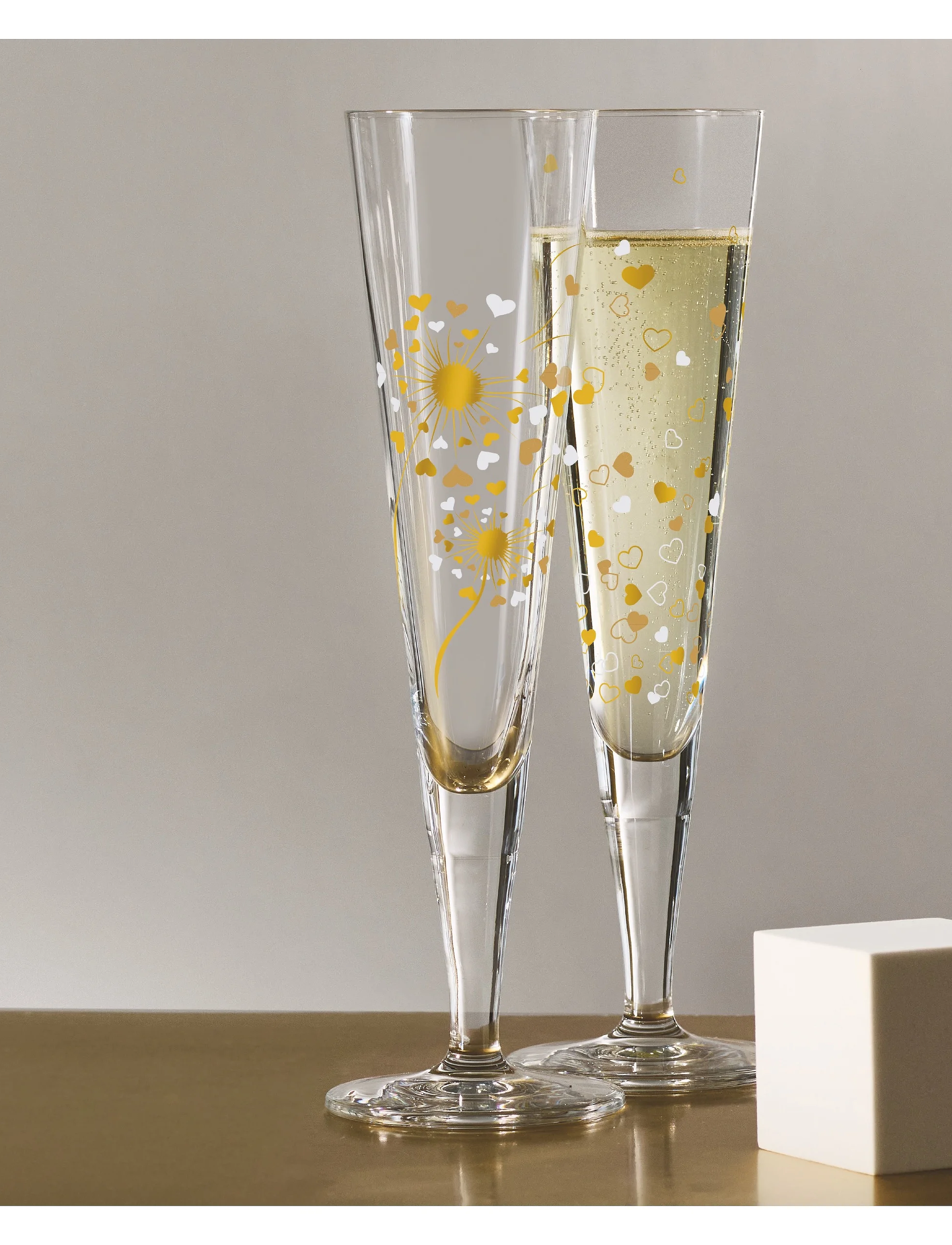 Ritzenhoff Goldnacht Champagneglas, 2 Stk., Sparkle, 20.5 CL, Nude, Glas > Champagneglas, Unisex