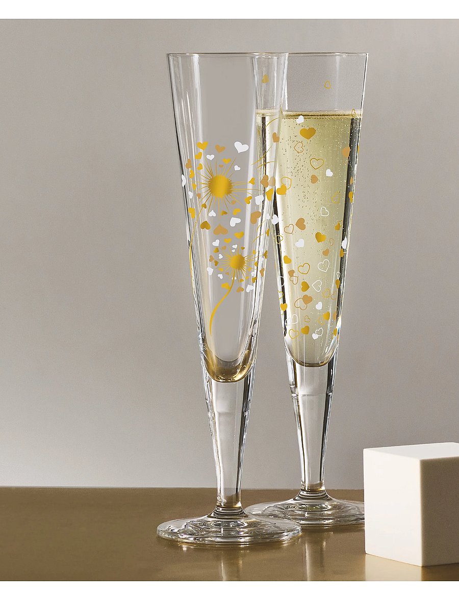 Ritzenhoff - Goldnacht Champagneglas 2-pack - Šampanjaklaasid - sparkle hearts - 0