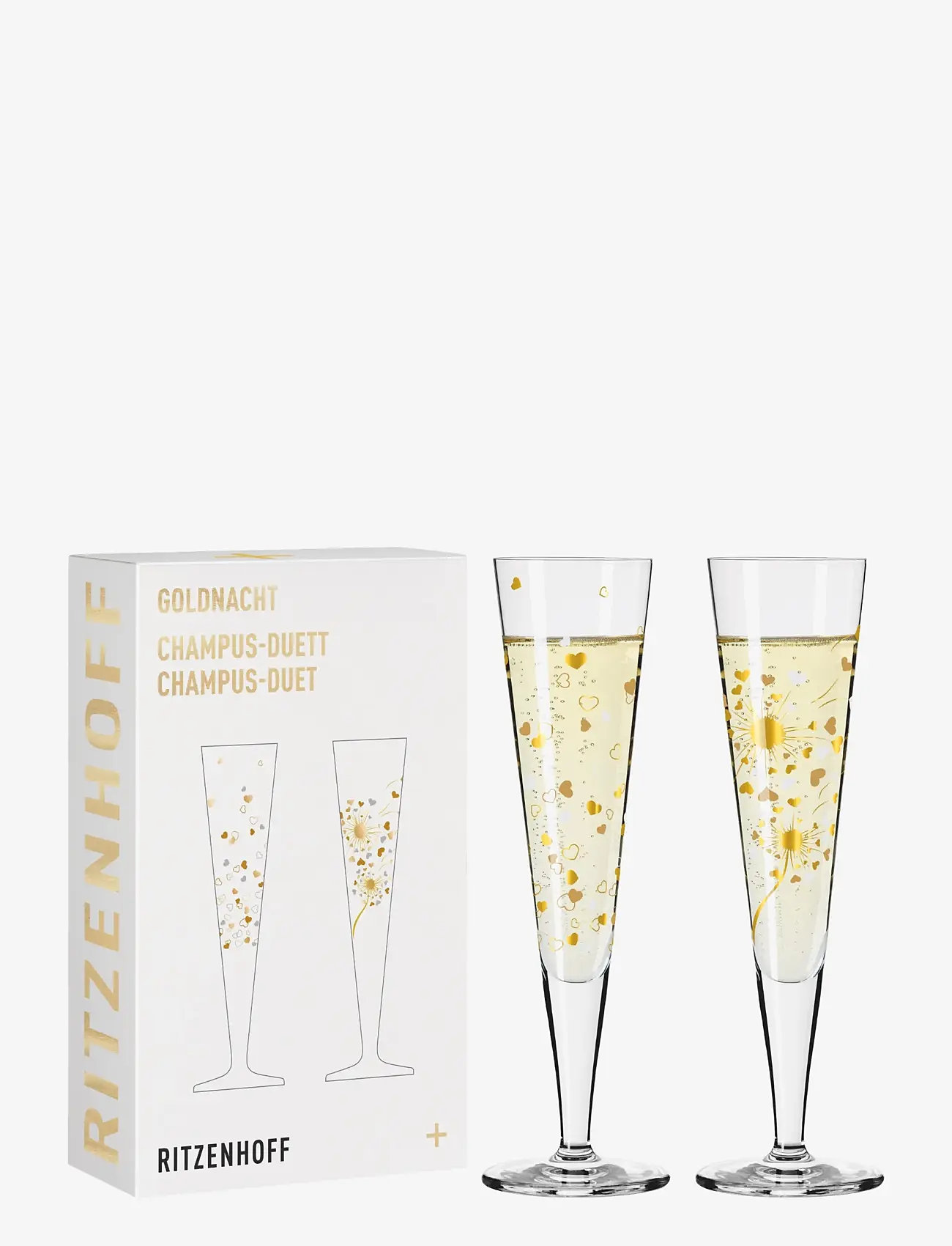 Ritzenhoff - Goldnacht Champagneglas 2-pack - champagneglas - sparkle hearts - 3
