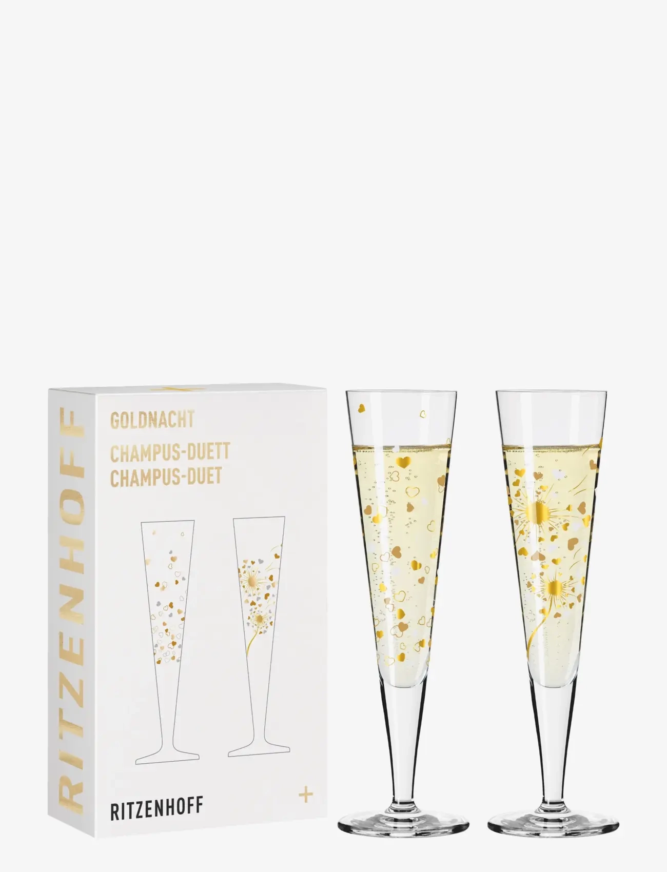 Ritzenhoff - Goldnacht Champagneglas 2-pack - Šampanjaklaasid - sparkle hearts - 3
