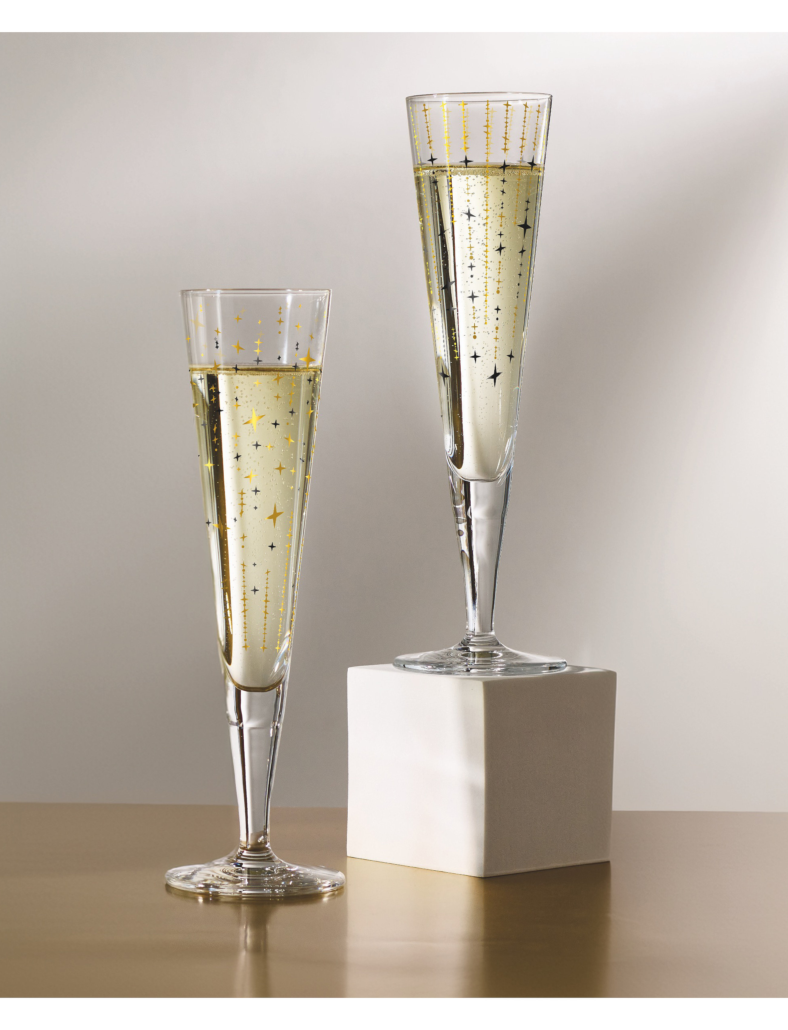 Ritzenhoff Goldnacht Champagneglas, 2 Stk., Sparkle, 20.5 CL, Nude, Glas > Champagneglas, Unisex