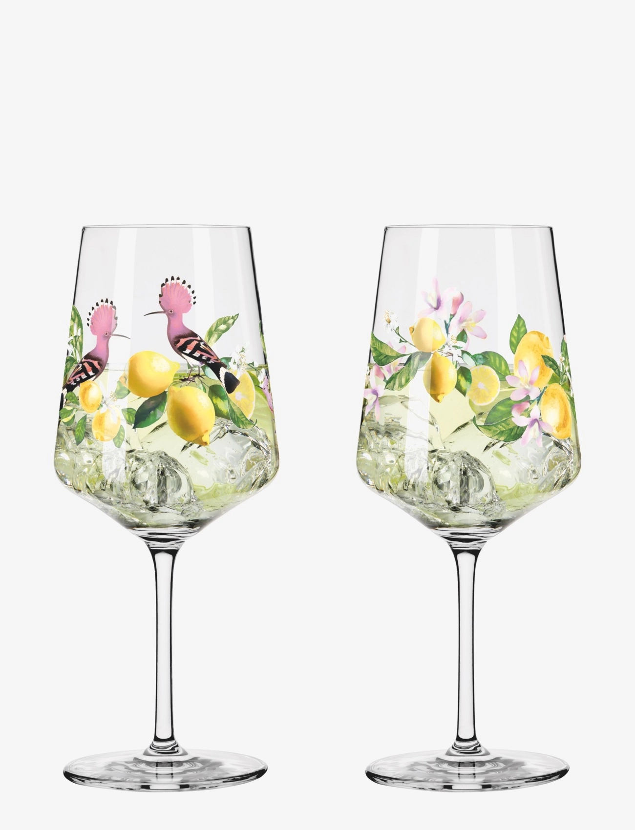 Ritzenhoff Sommertau Vinglas, 2 Stk., Lemon, Hvid Vinglases, Multi/mønstret, Str: 54.4 CL