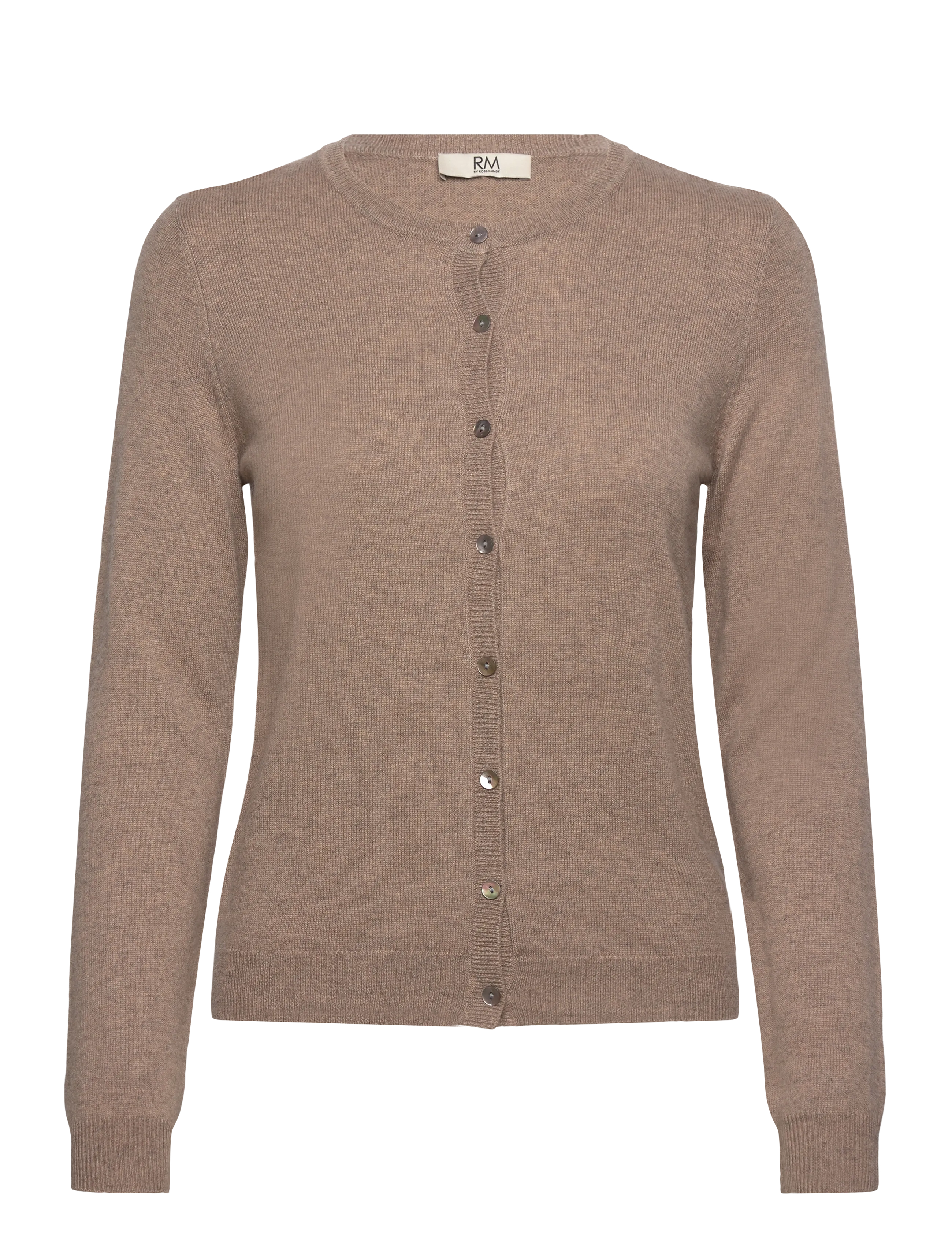 RM By Rosemunde RMWSofia wool LS cardigan - Strik - BROWN GREY MEL / beige