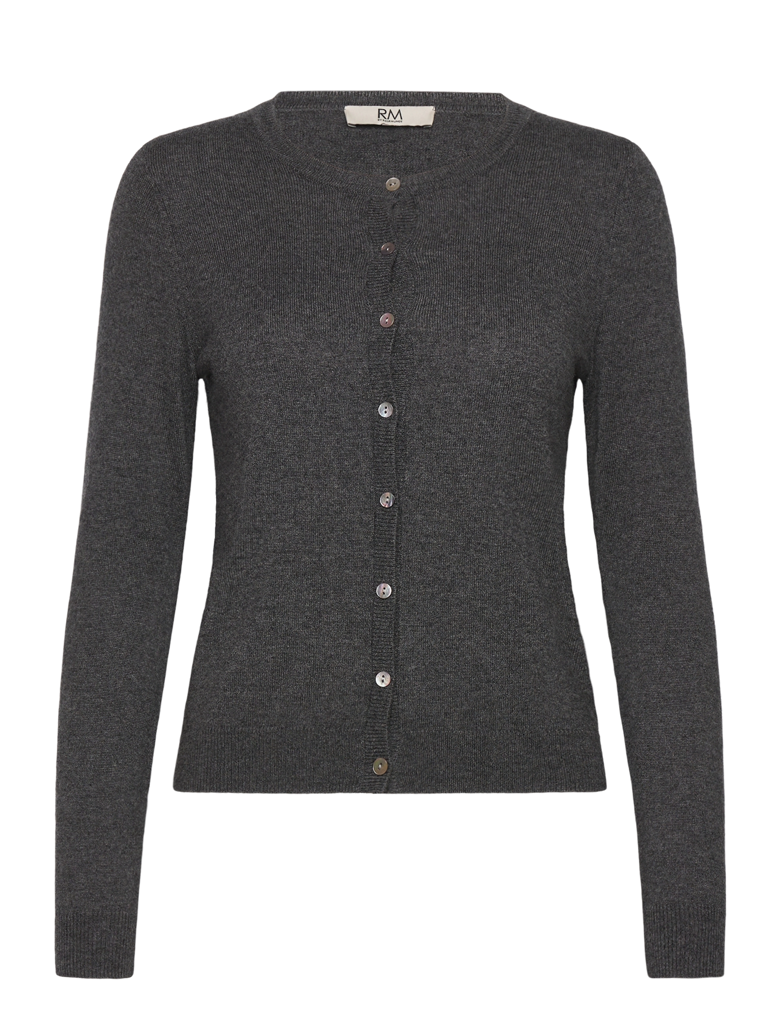 RM By Rosemunde RMWSofia wool LS cardigan - Strik - DARK GREY MELANGE / grey