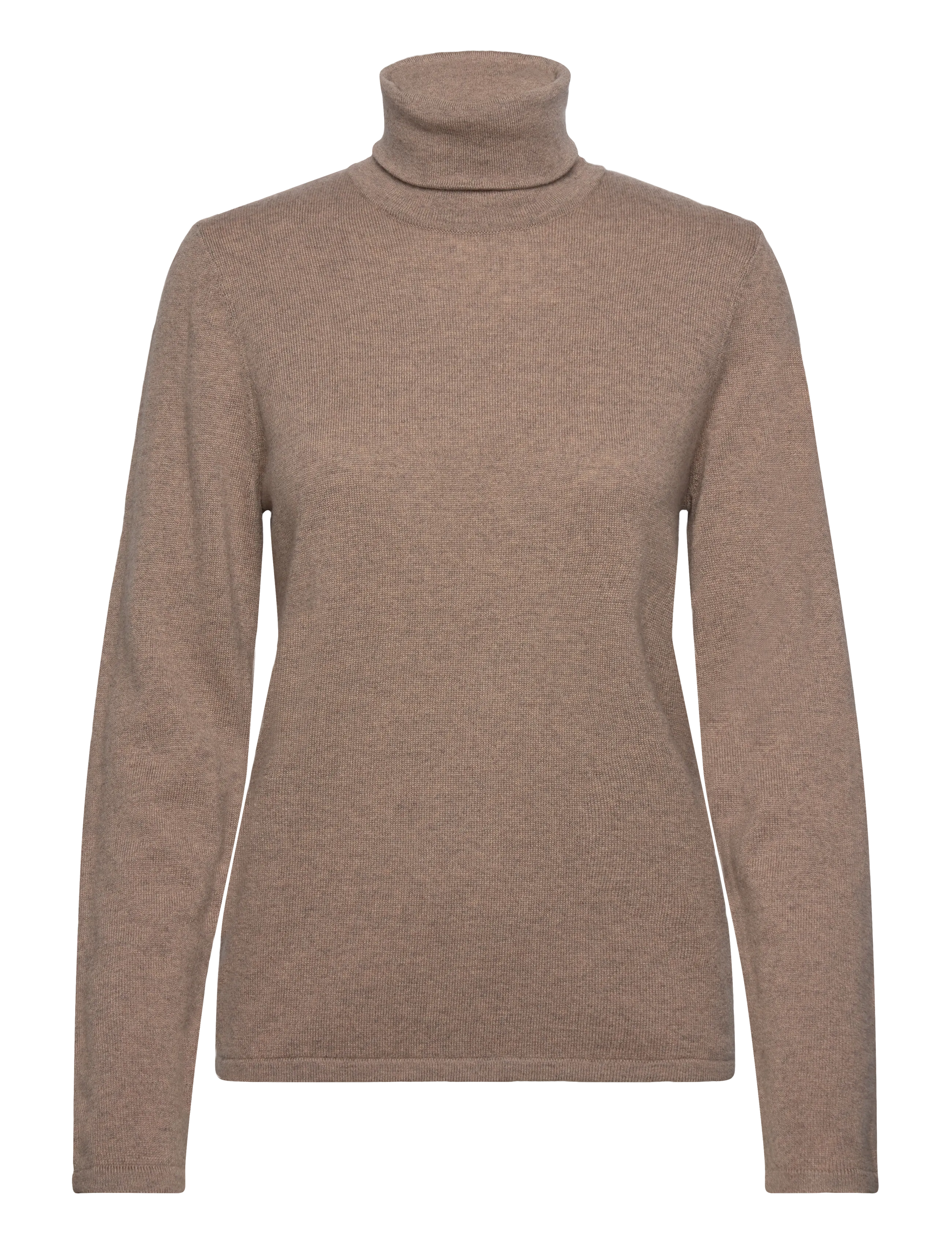RMWSofia Wool LS Roll-neck Pullover - BROWN GREY MEL