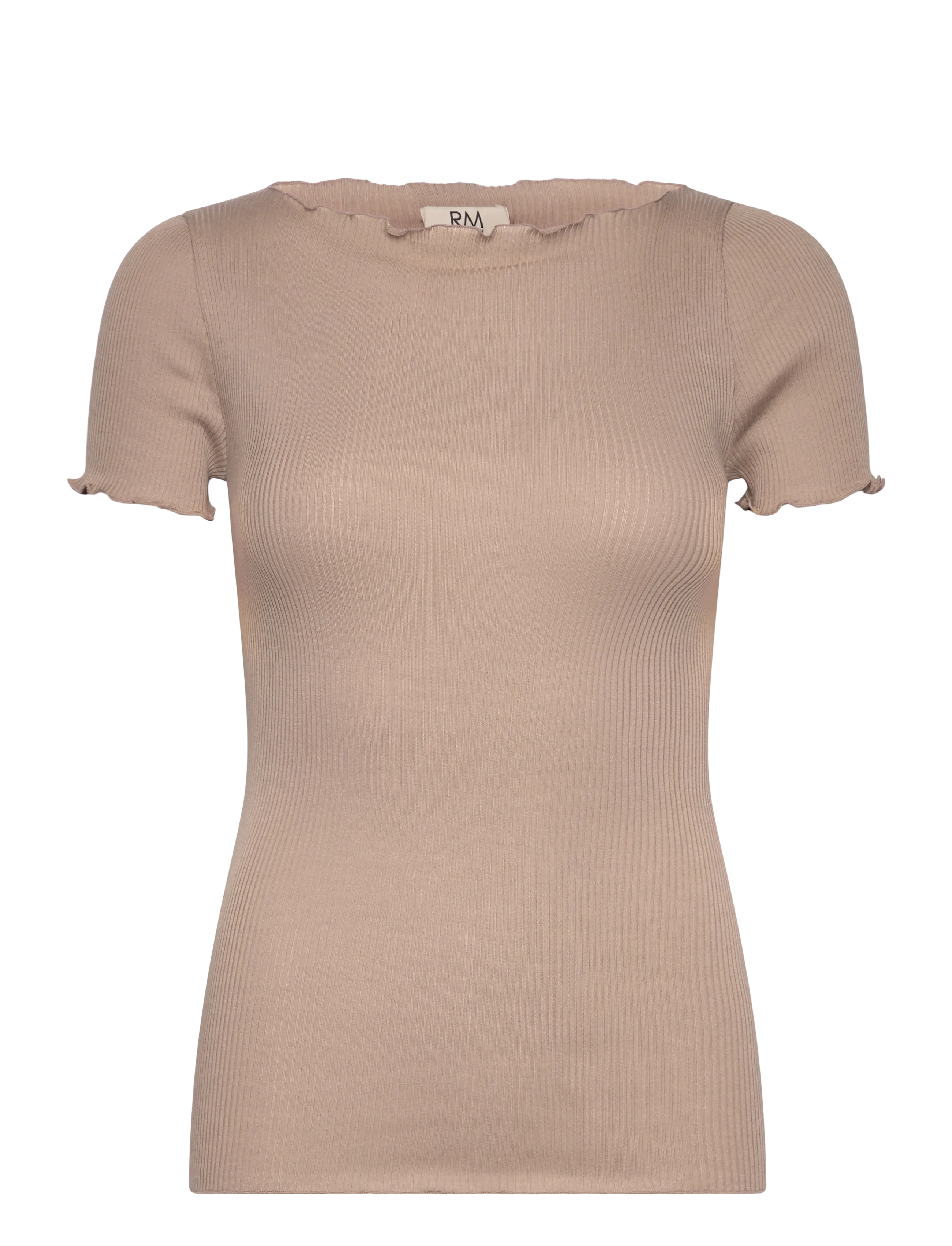 RM By Rosemunde RMWBalta Modal SS Boat Neck T-shirt - Tøj - MOCHA MERINGUE / beige