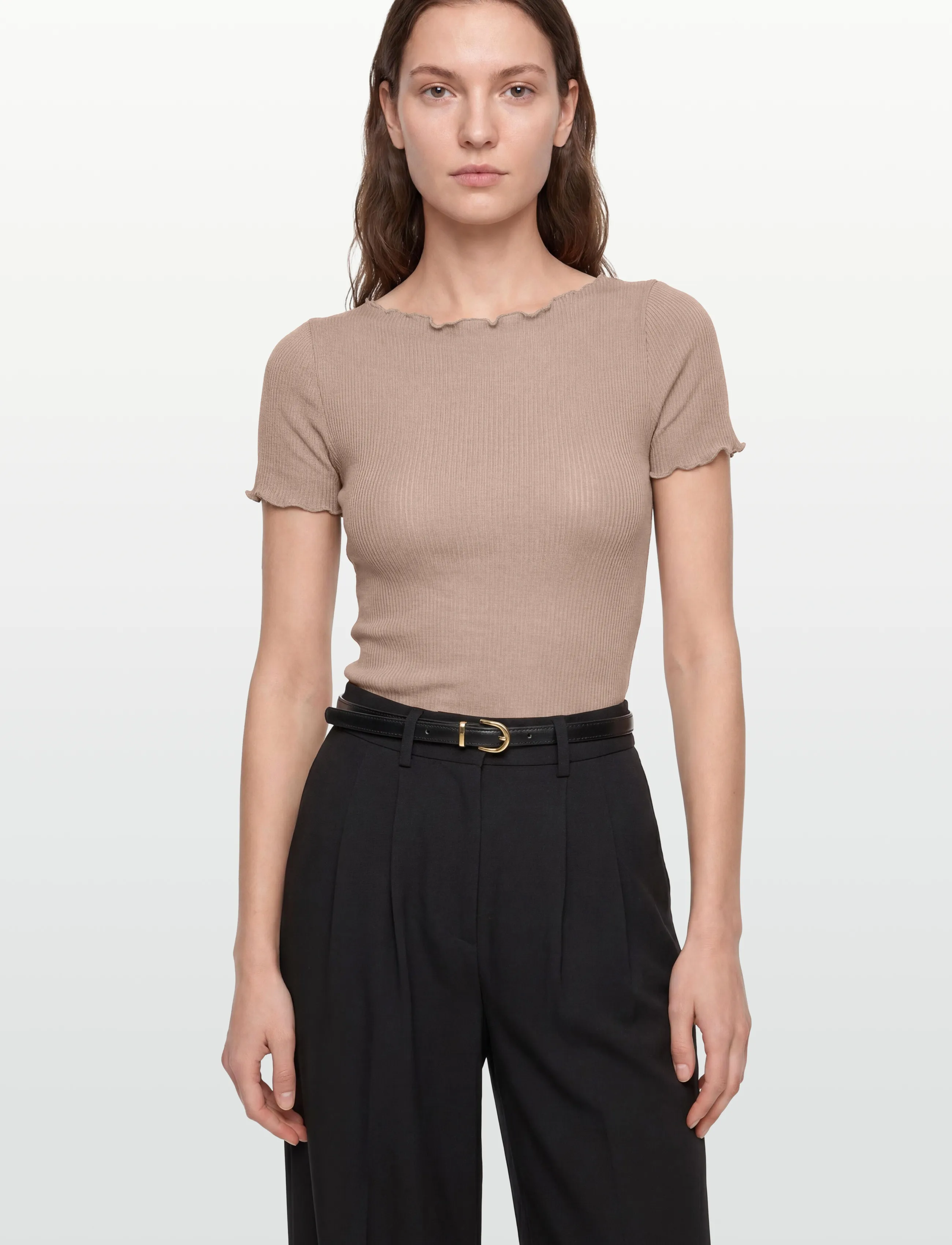 RM By Rosemunde - RMWBalta Modal SS Boat Neck T-shirt - laveste priser - mocha meringue - 3