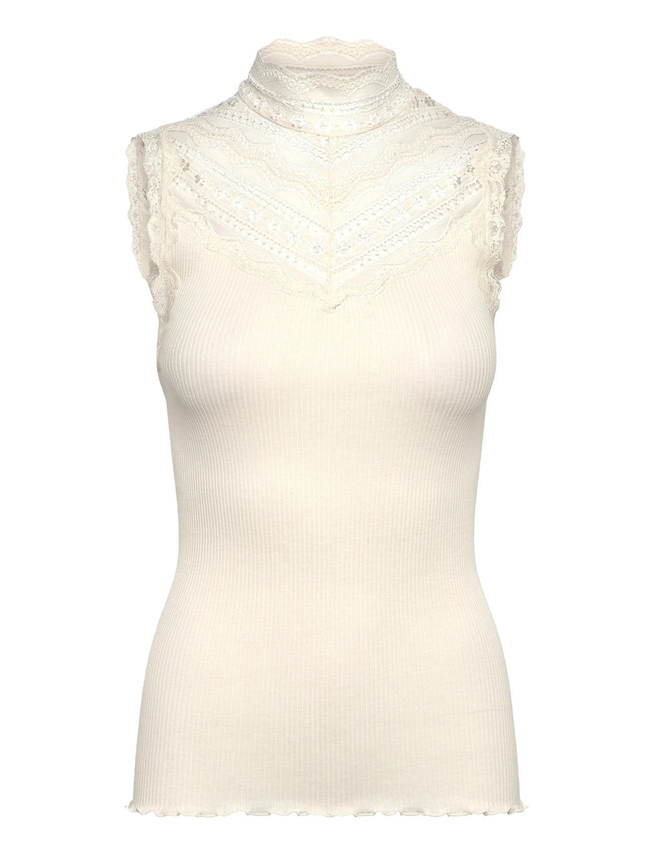 RM By Rosemunde RMWBea SL Turtleneck Lace Top - Tøj - IVORY / cream