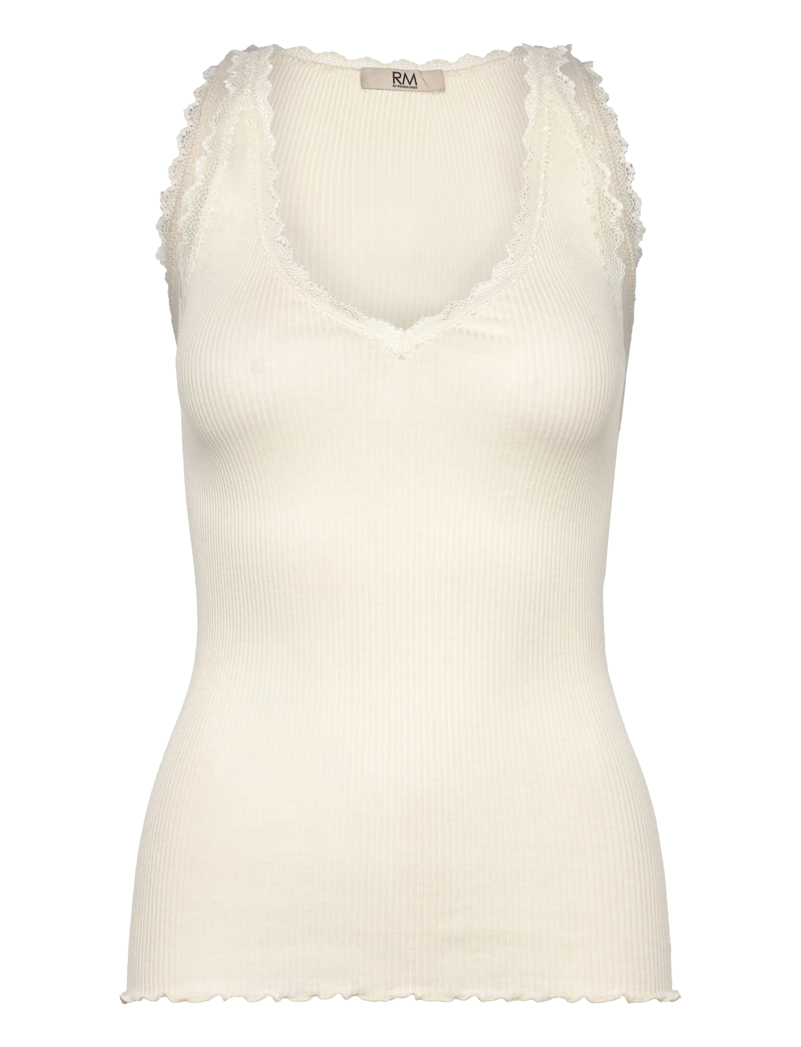 RM By Rosemunde RMWJohanne  Wool Blend SL V-neck To - Riided - IVORY / white