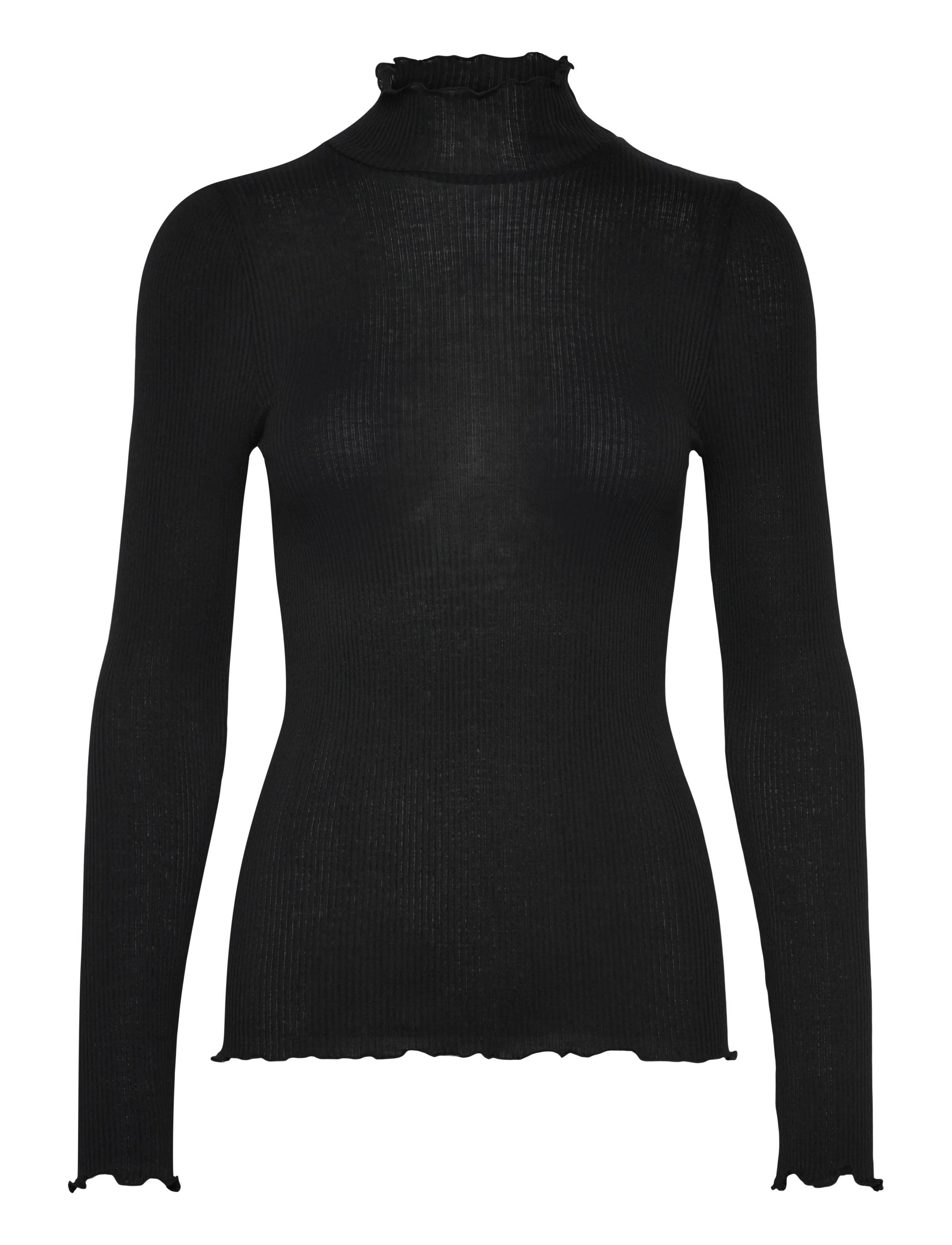 RMWJohanne Wool Blend LS T-neck T-s - BLACK