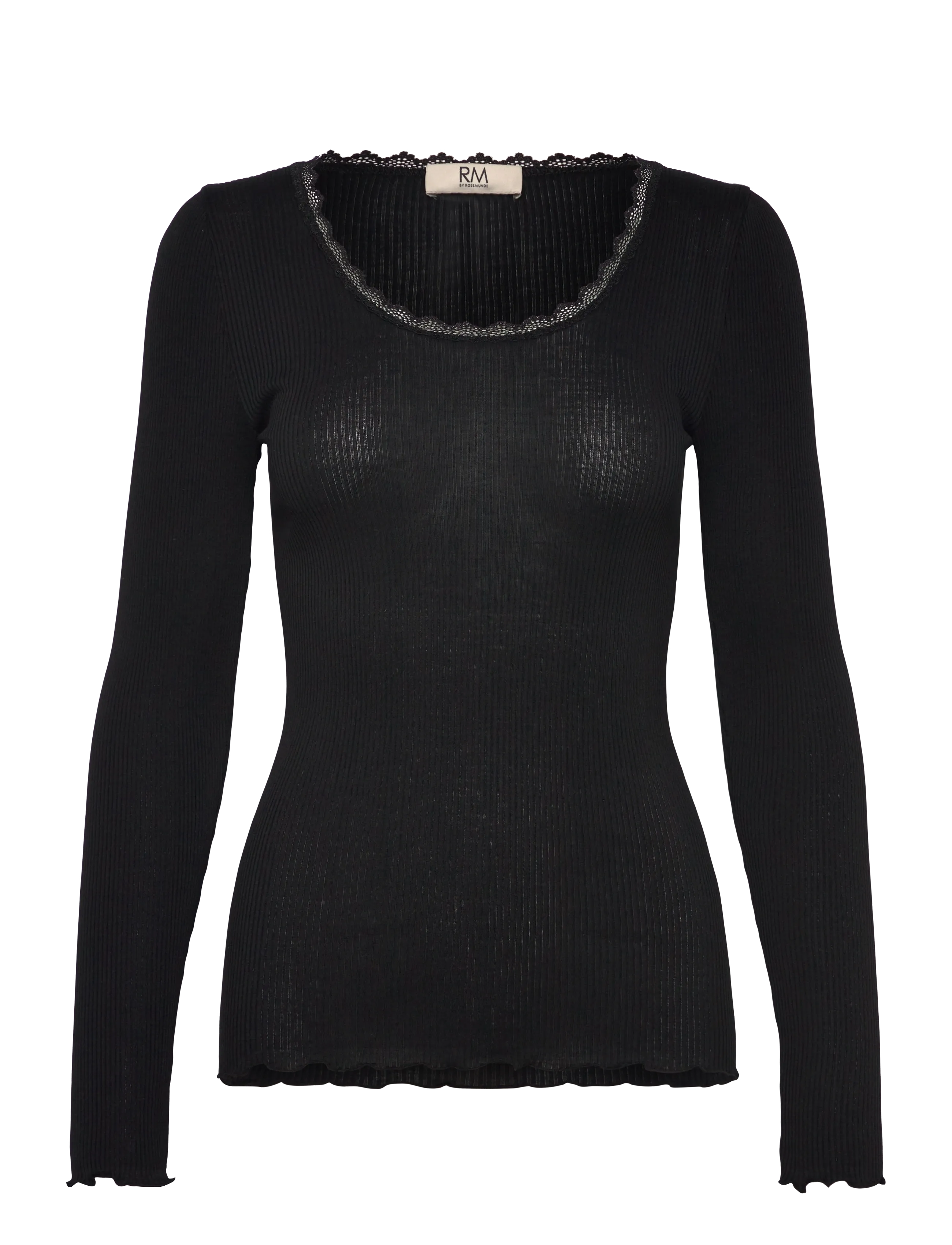 RM By Rosemunde RMWJohanne Wool Blend LS U-neck T-s - T-shirts & Tops - BLACK / black