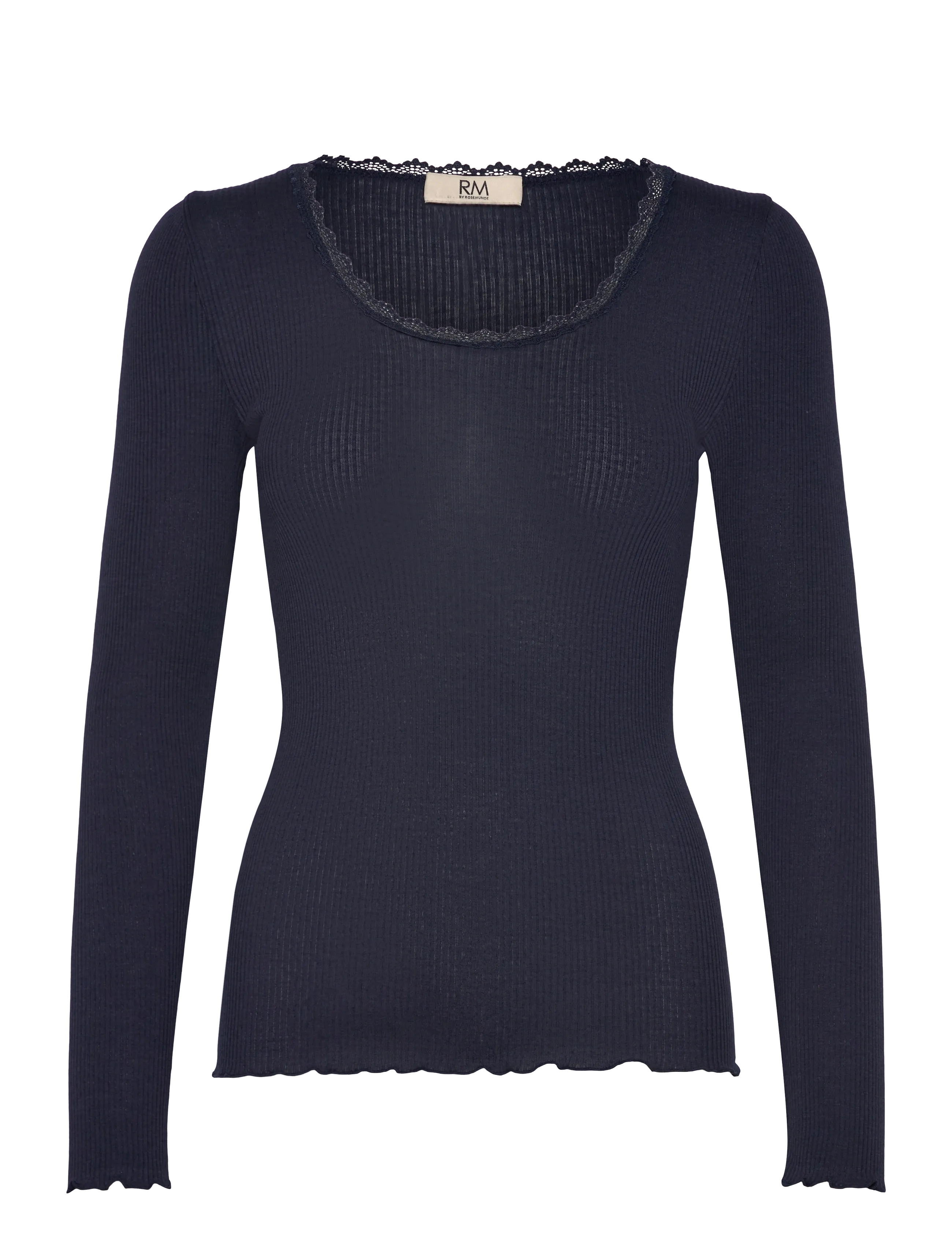 RMWJohanne Wool Blend LS U-neck T-s - NAVY